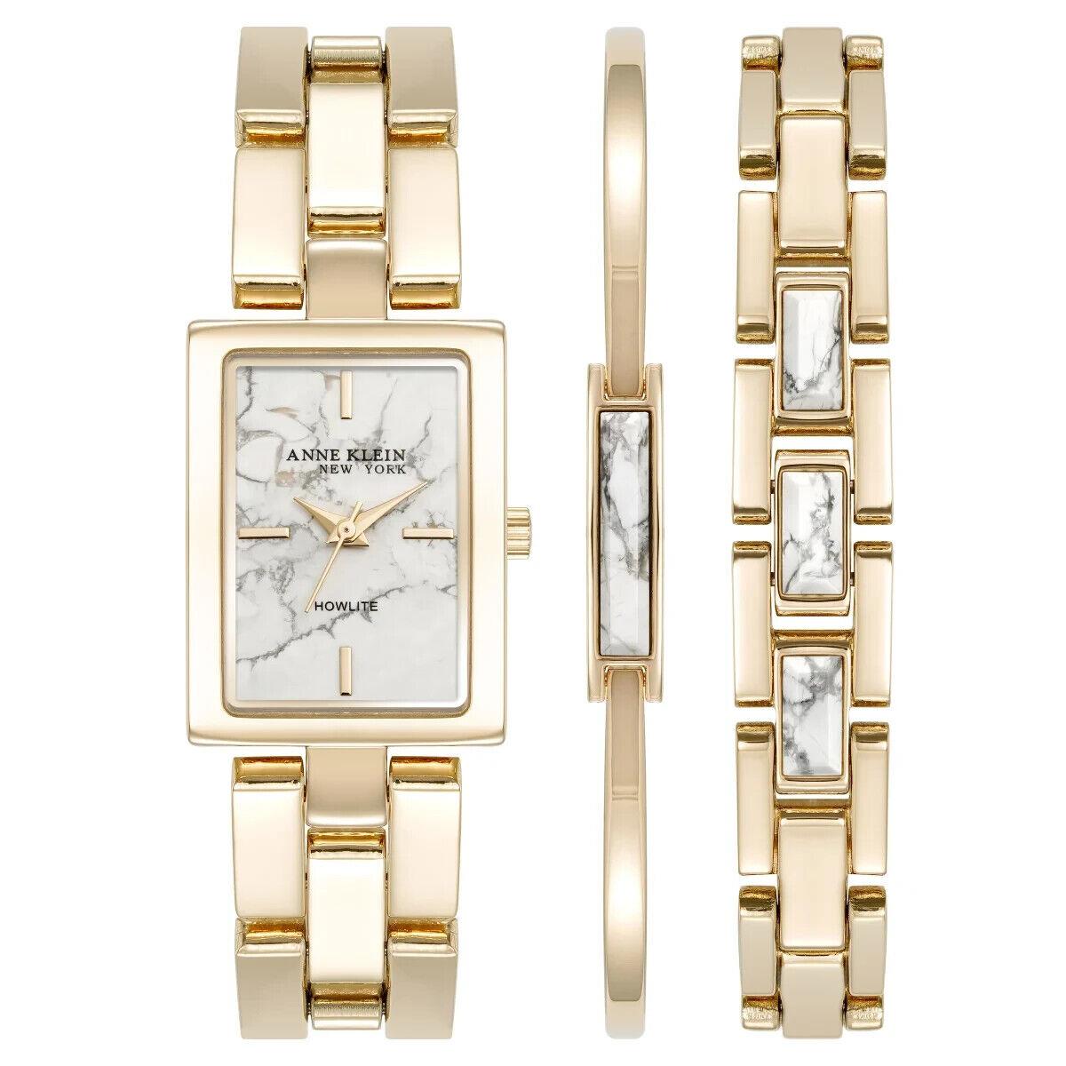 Anne Klein York Ladies Howlite Bracelet Watch Set 12-7748HLST / W Tags