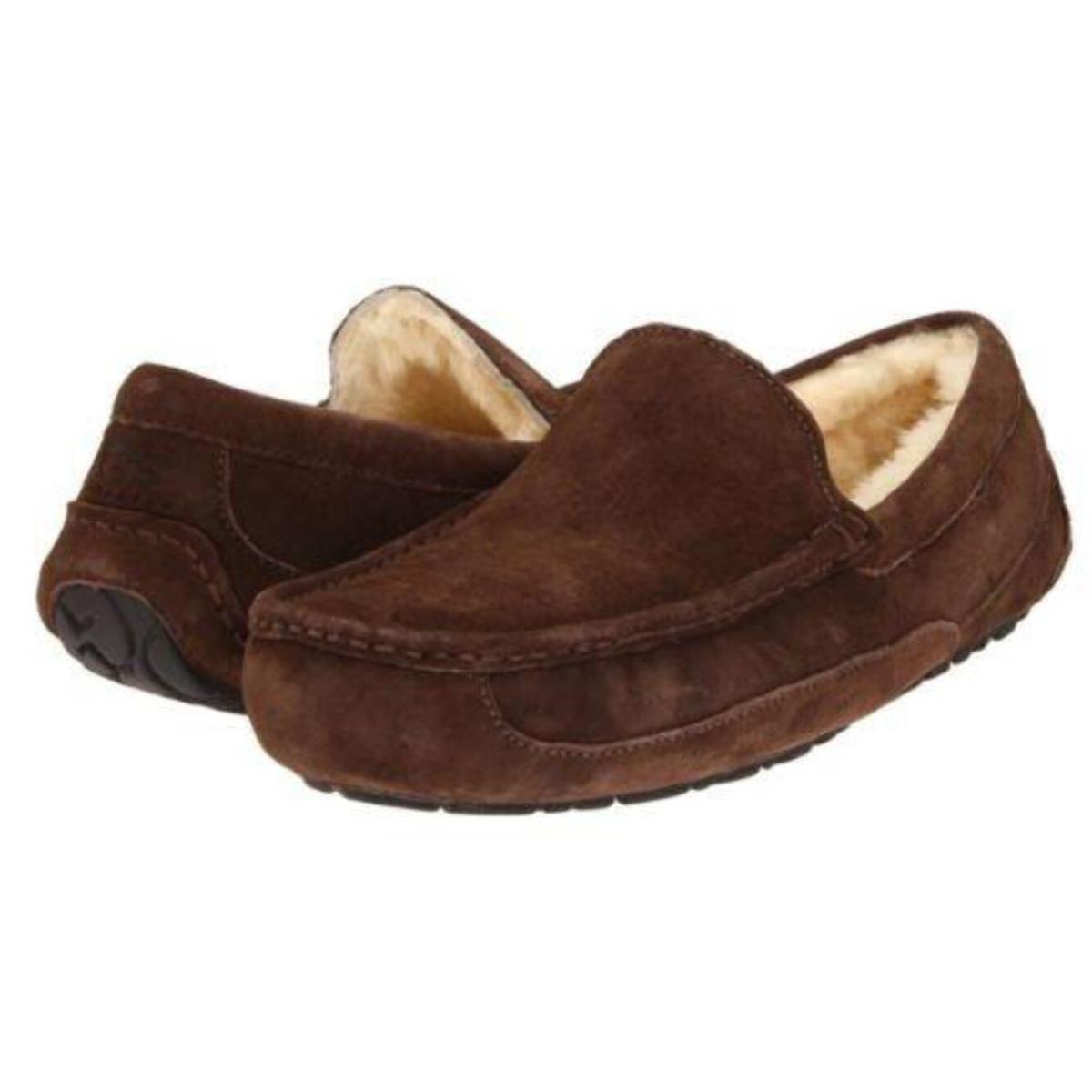 Ugg Australia Ascot Espresso Brown Suede 5775 Mens Loafer Casual Warm Shoes New