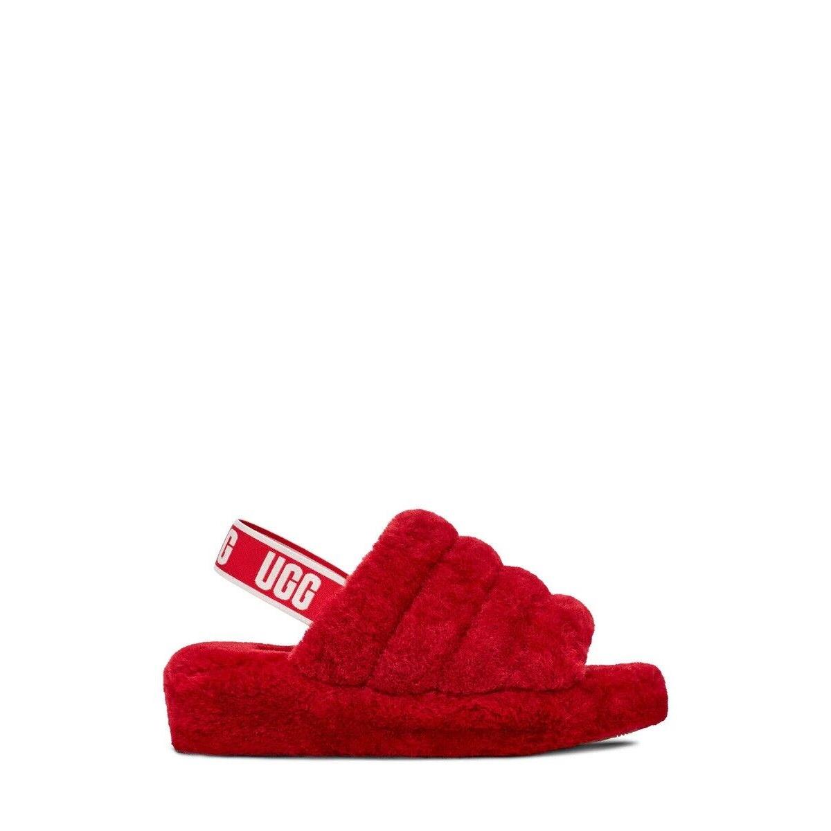 Women`s Ugg Fluff Yeah Slide Ribbon Red 1095119-RBRD - Ribbon Red