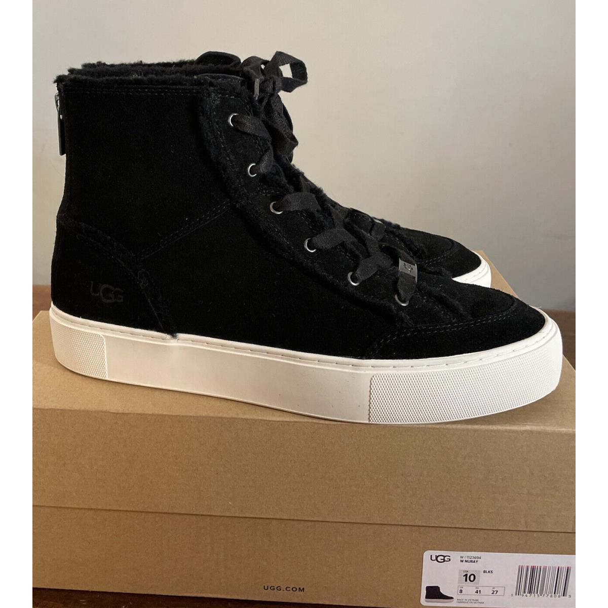 Ugg Nuray Black Suede/ 1123694/ Size 10 Woman S High Top Sneakers/