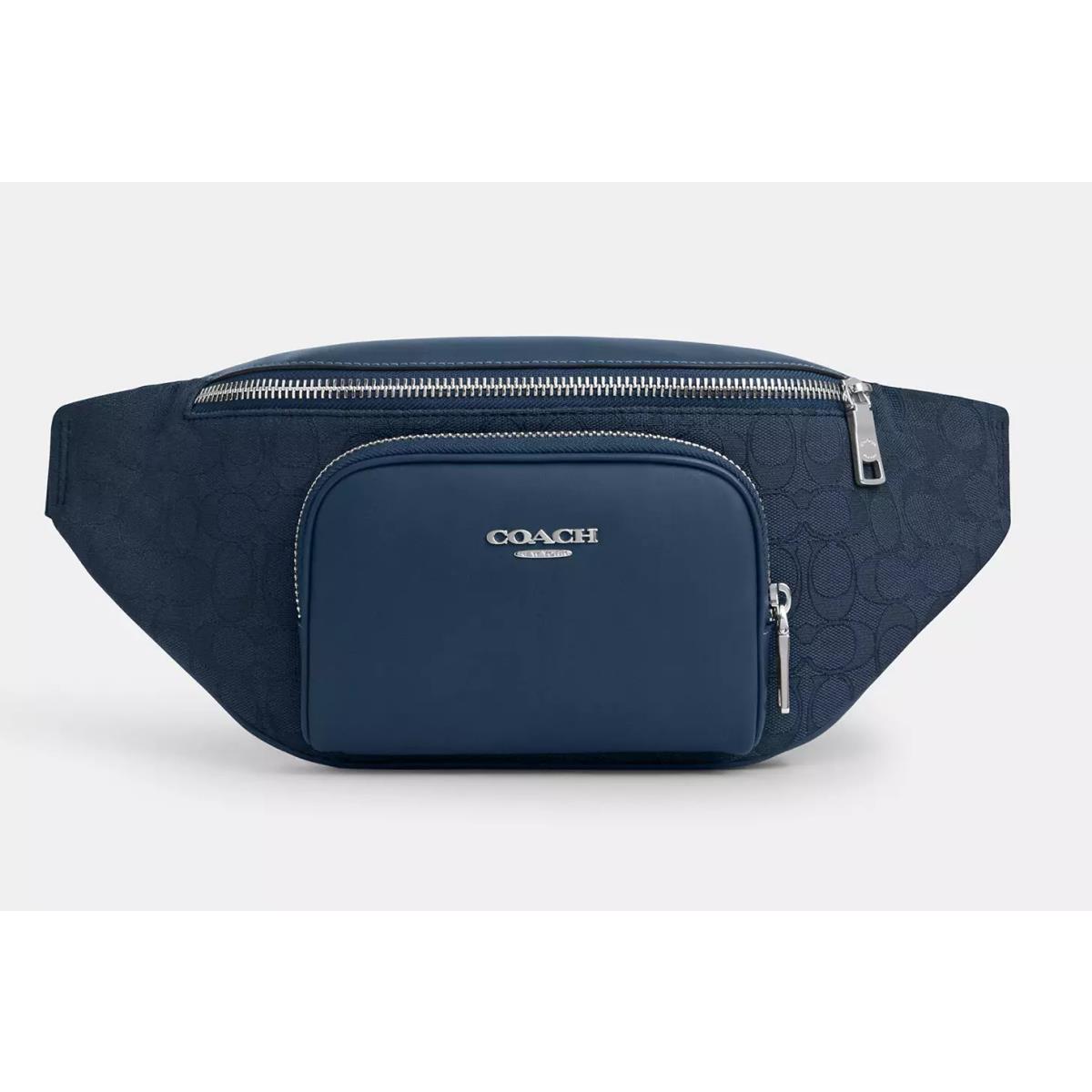 Coach Racer Belt Bag In Signature Jacquard/smooth Leather CT754/CT714/CW175 CW175 Silver/Denim/Dark Denim