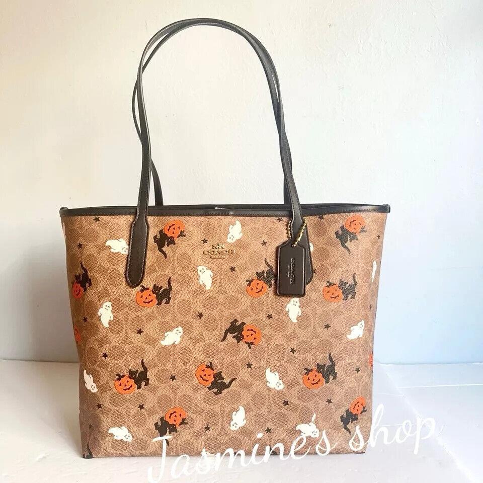 Coach City Tote In Signature with Halloween cw450/+cardcase/+wallet Opt