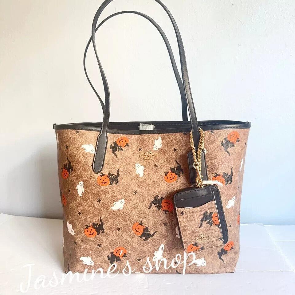 Coach City Tote In Signature with Halloween cw450/+cardcase/+wallet Opt CW450/tote bag +card case cw886