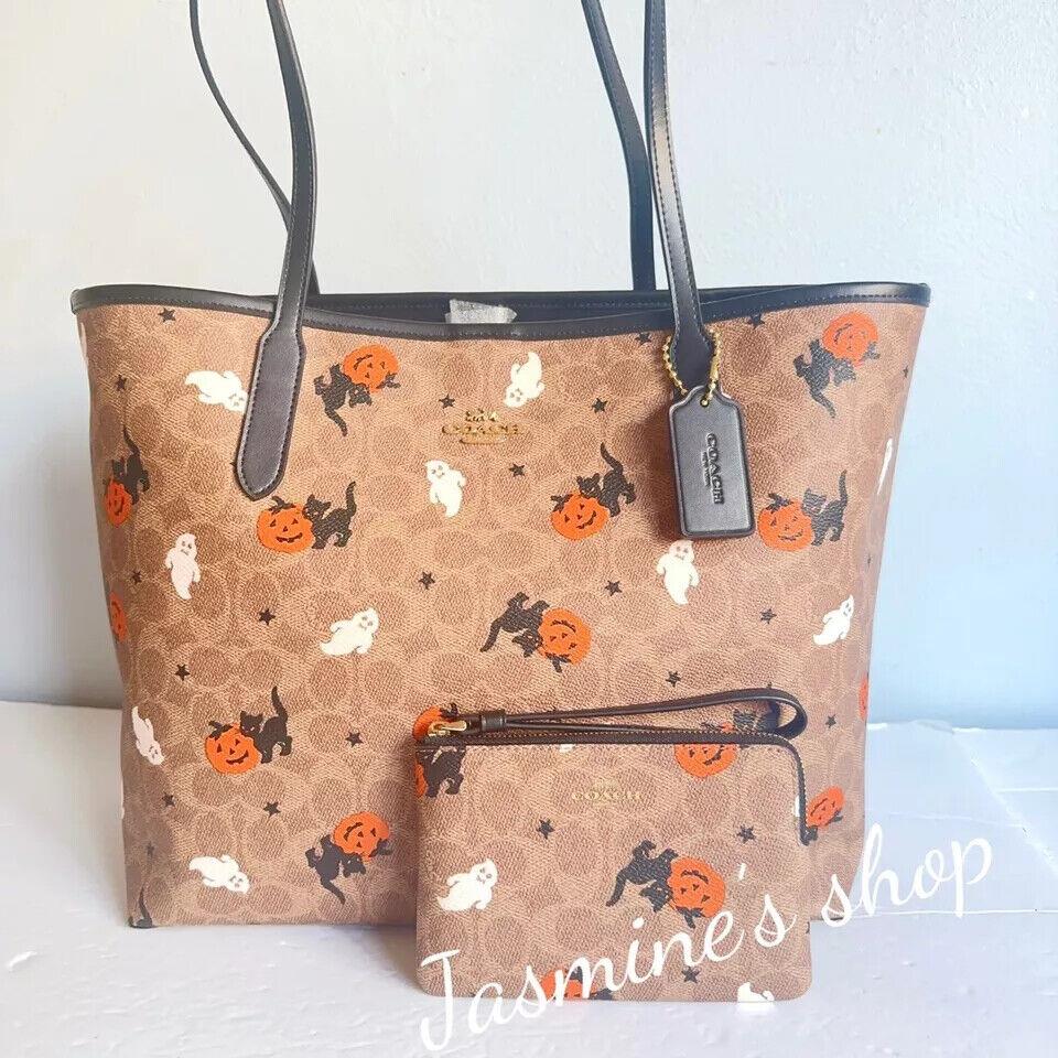 Coach City Tote In Signature with Halloween cw450/+cardcase/+wallet Opt CW450/tote bag +wristlet CW466