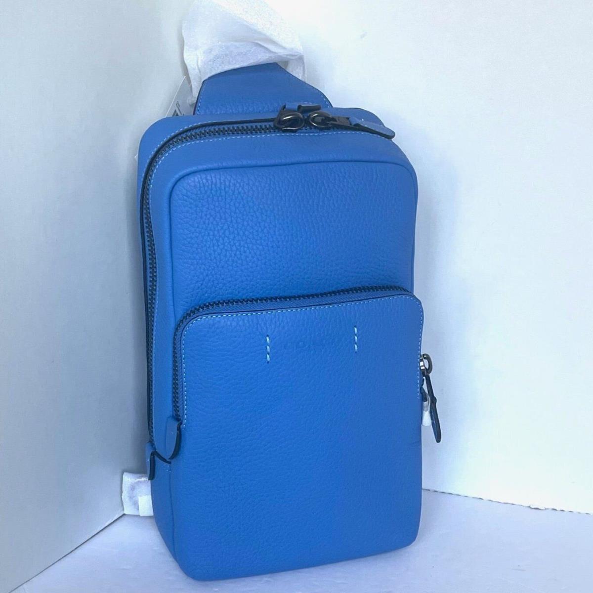 Coach Gotham Pack Sling Mens Blue Leather Small Backpack Crossbody C5331