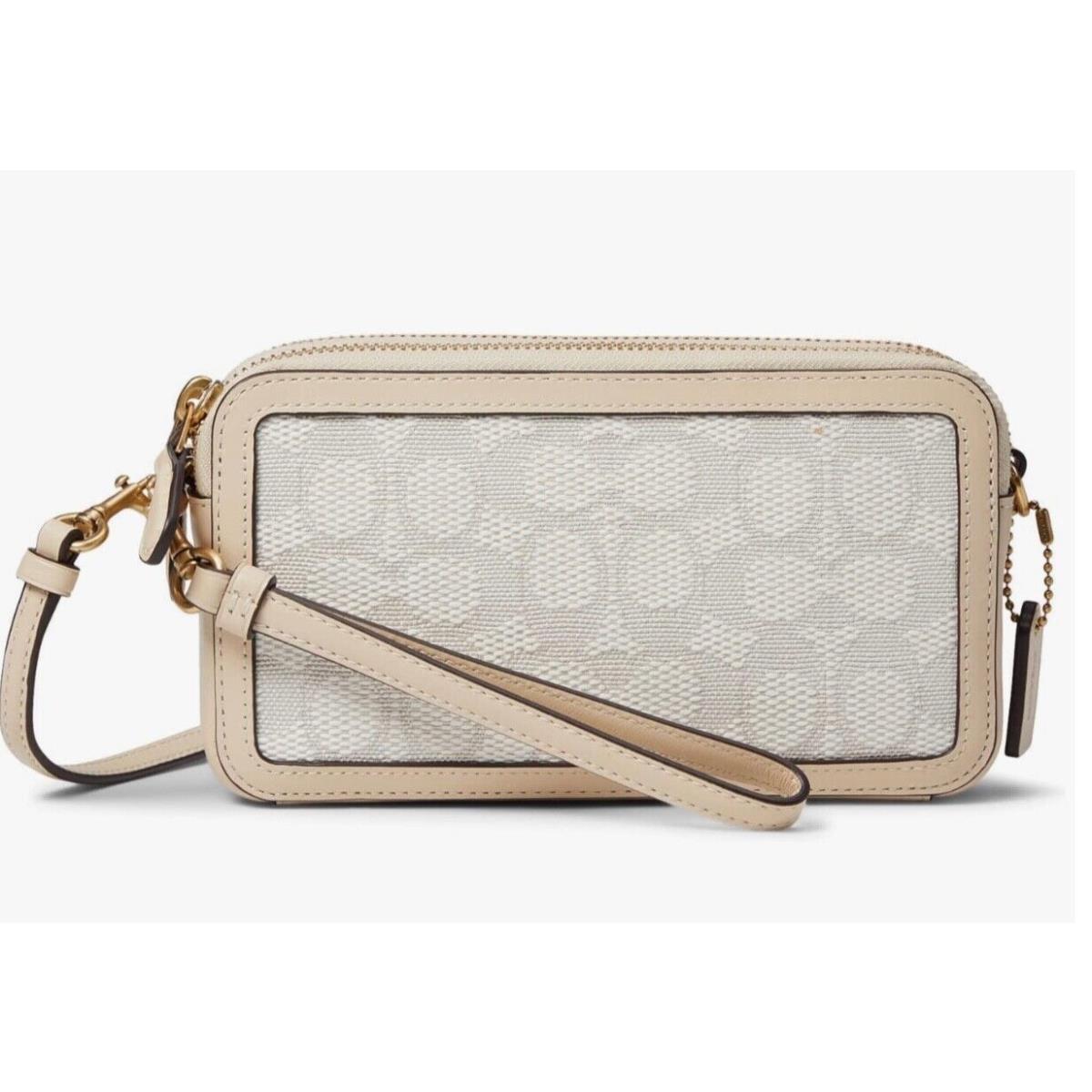 Coach Signature Jacquard Kira Crossbody / Clutch Chalk/ivory Bag