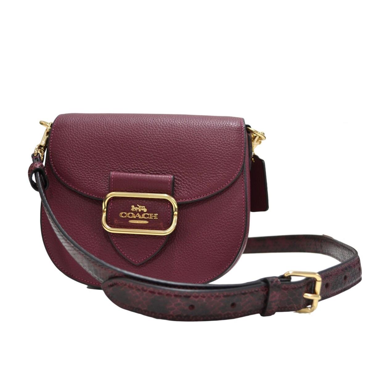 Coach Women`s Purse Morgan Saddle Bag Detachable Strap Magnet Black Cherry