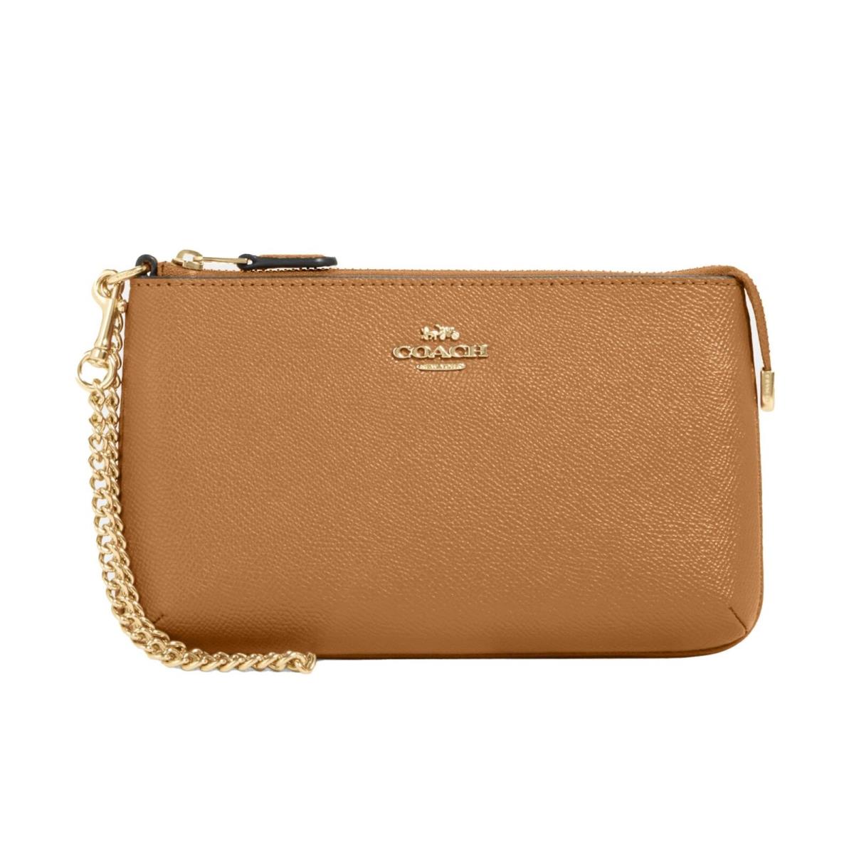 Coach Crossgrain Leather Wristlet w Cha