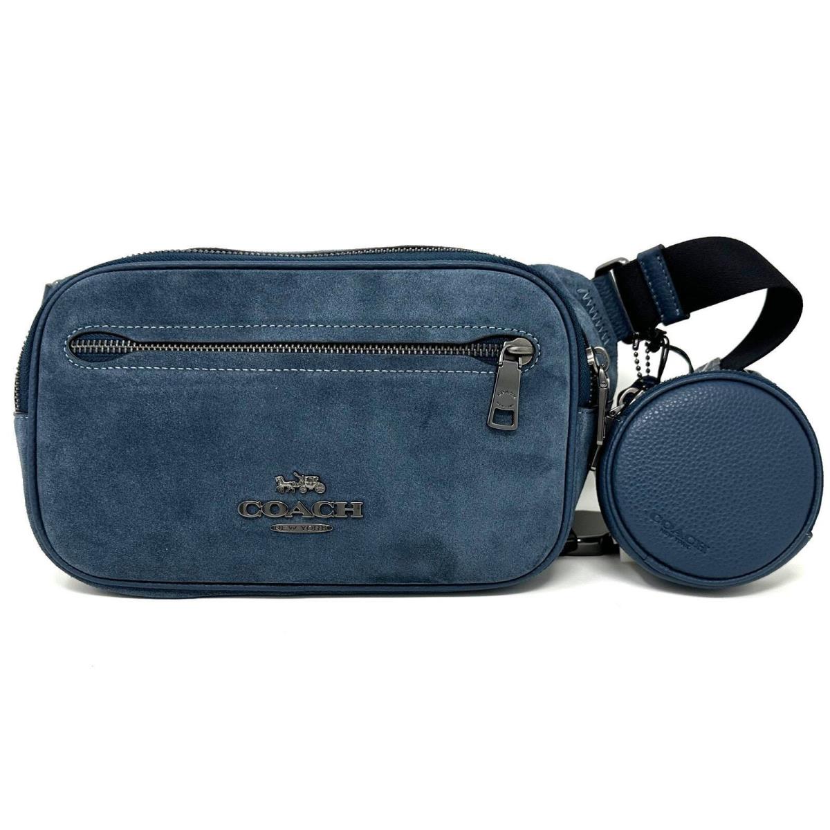 Coach Elias Belt Bag Denim Blue Suede Leather CL946