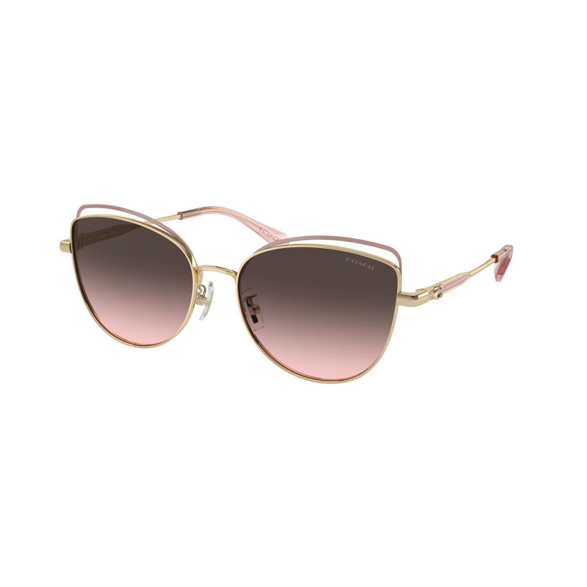 Coach HC7162 900546 Cr621 Gold Rose Grey Pink Gradient 57mm Women`s Sunglasses