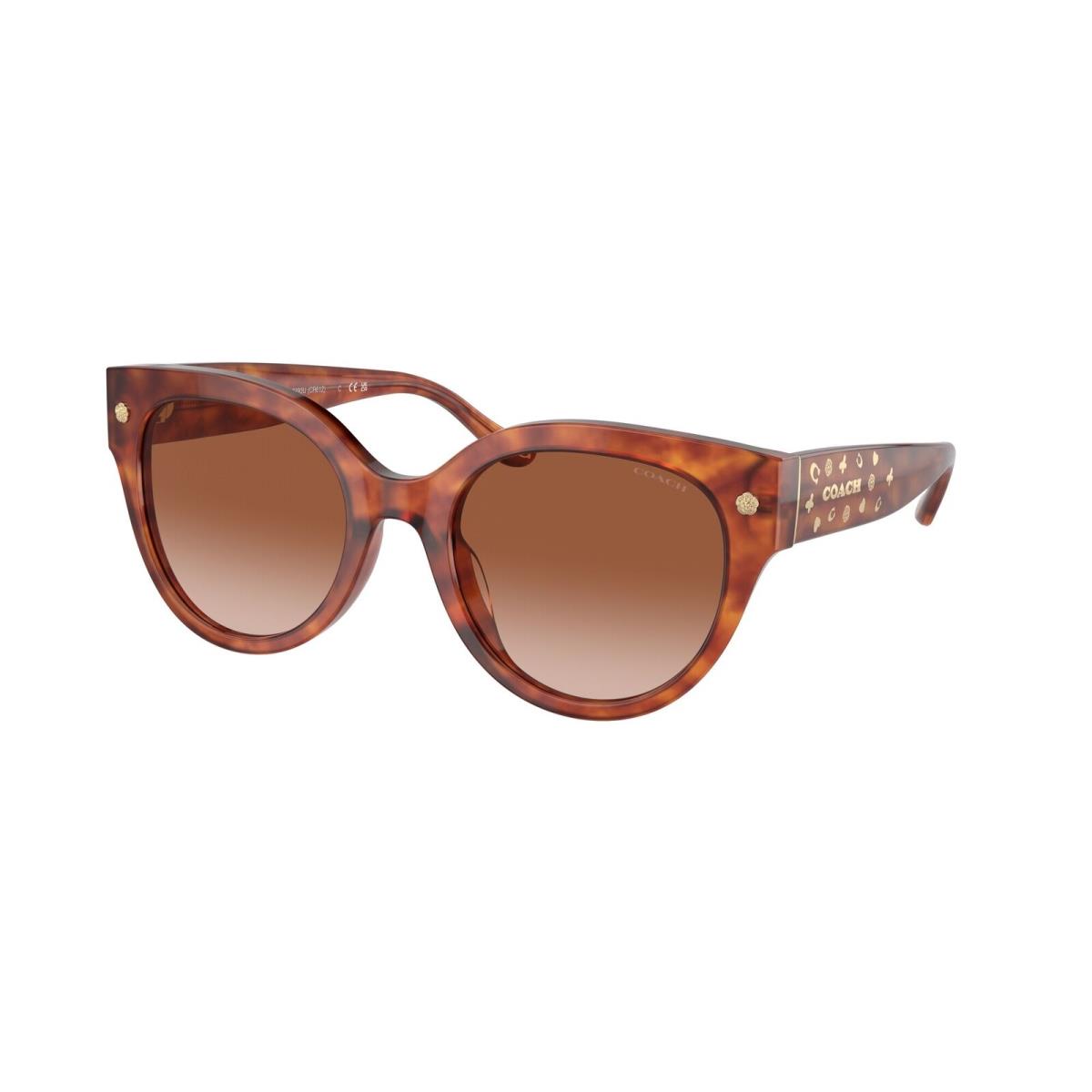 Coach HC8393U 577413 Cr612 Caramel Tortoise Brown Gradient 53mm Women Sunglasses