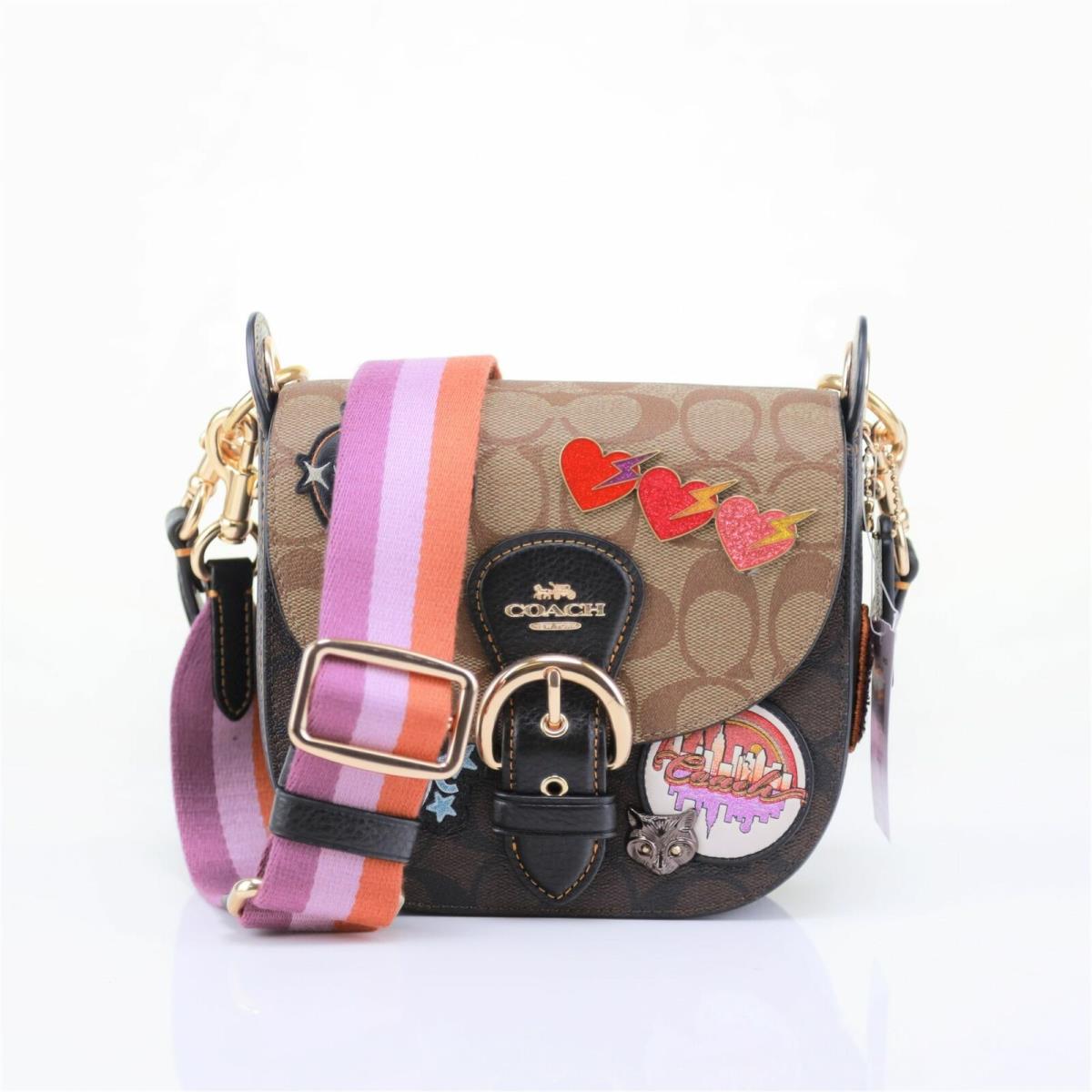 Coach Disco Patch Cleo Colorblock Bag Brown Signature Limited Edt