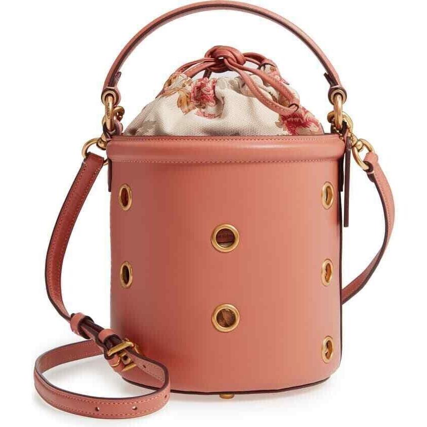 Coach Grommets Drawstring Leather Bucket Bag Crossbody 69654