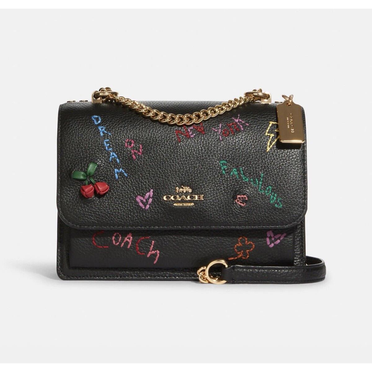 Coach Klare Crossbody with Diary Embroidery Gold/black Multi C8283