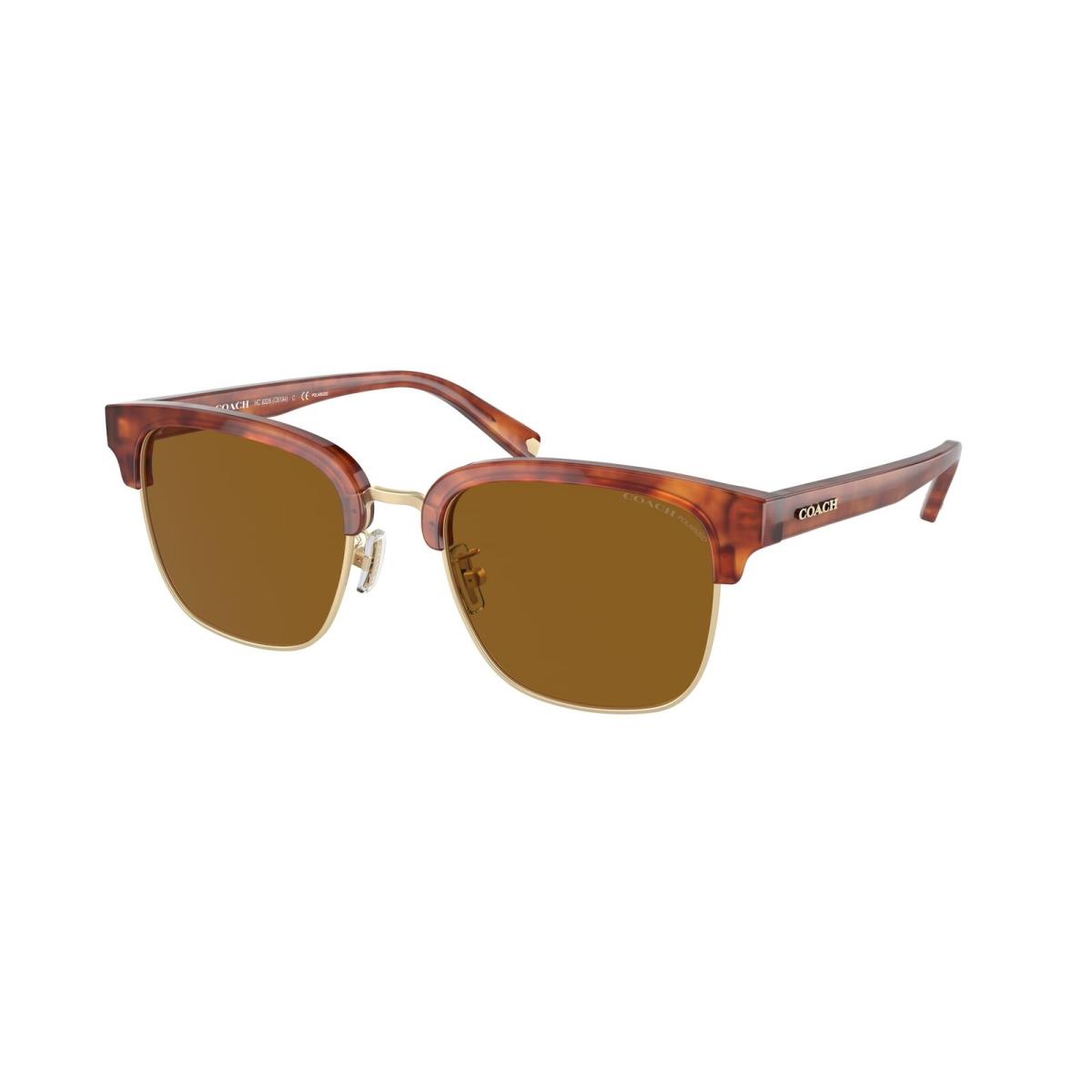 Coach HC8326 577483 C6194 Caramel Tortoise Gold Polarized 52 mm Men`s Sunglasses