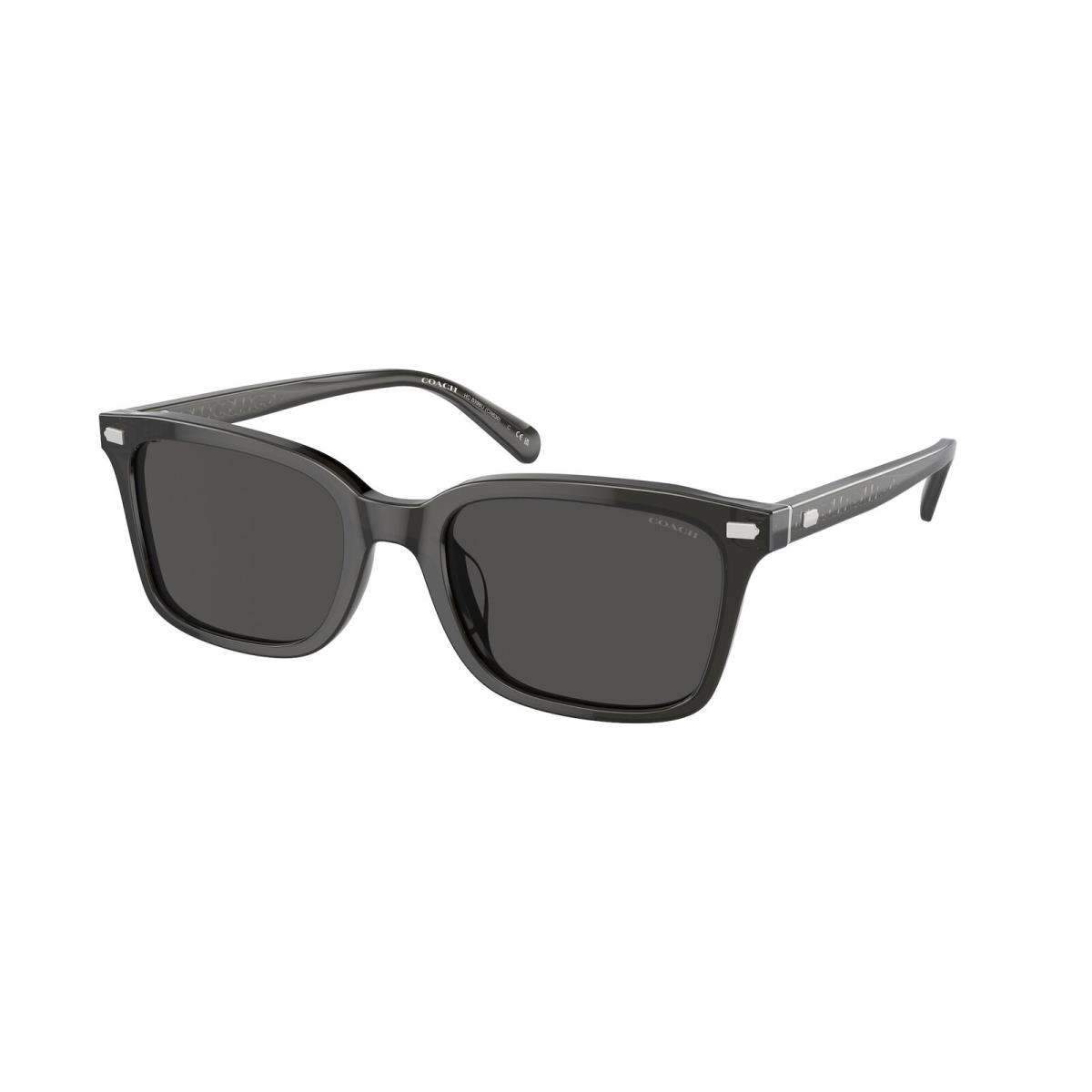 Coach HC8398U 581787 Cr630 Transparent Dark Grey Grey Solid 54mm Mens Sunglasses