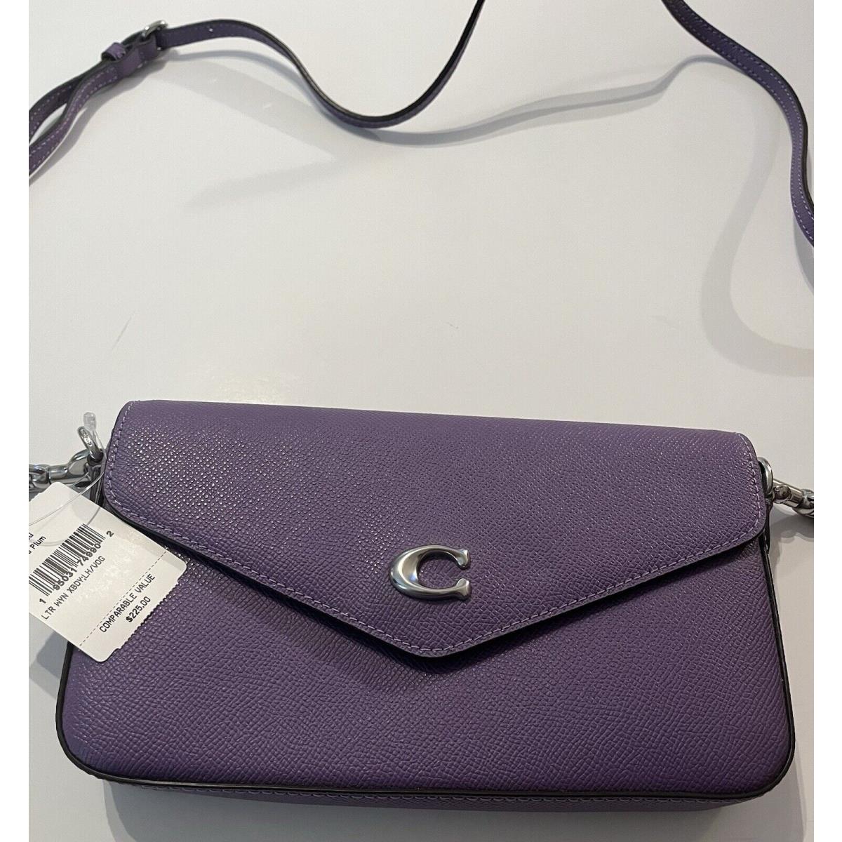 Coach Wyn Crossbody Bag Envelope Clutch Lavender Leather Shoulder-nwt