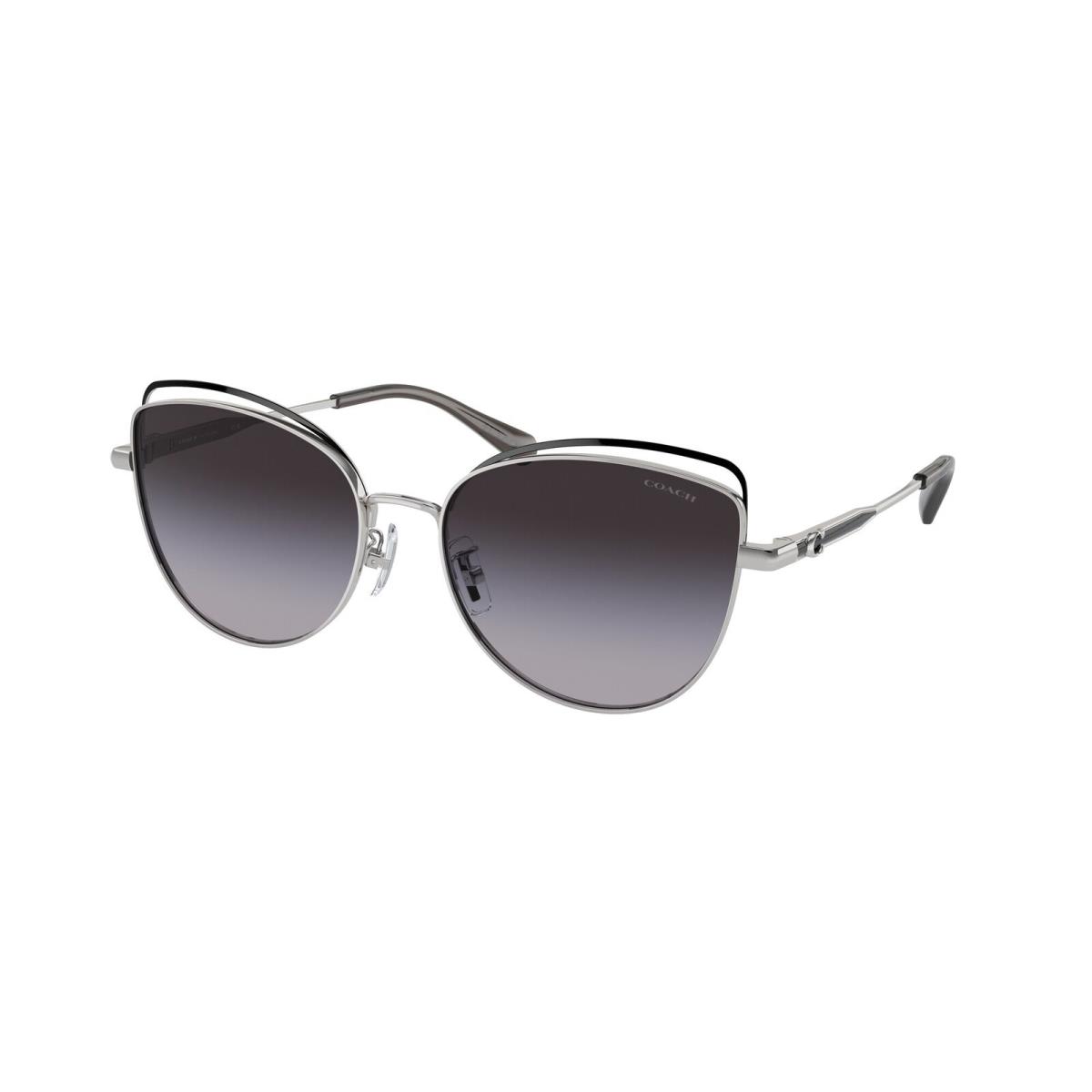 Coach HC7162 90018G Cr621 Silver Black Grey Gradient 57 mm Women`s Sunglasses