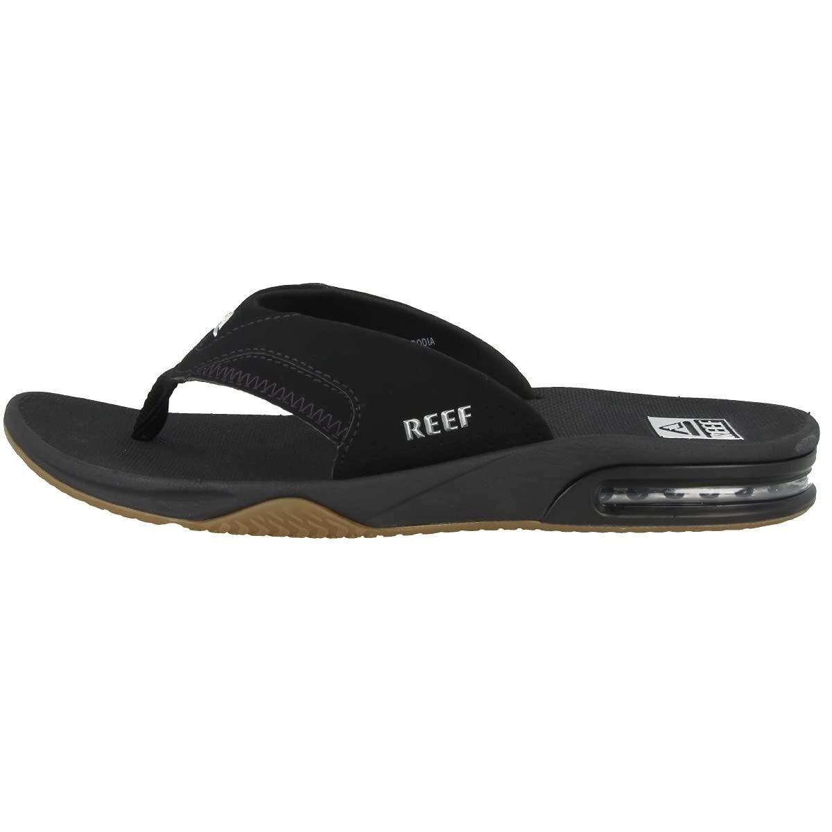 Reef Men`s Sandals Fanning Black/silver 8 - Black/Silver