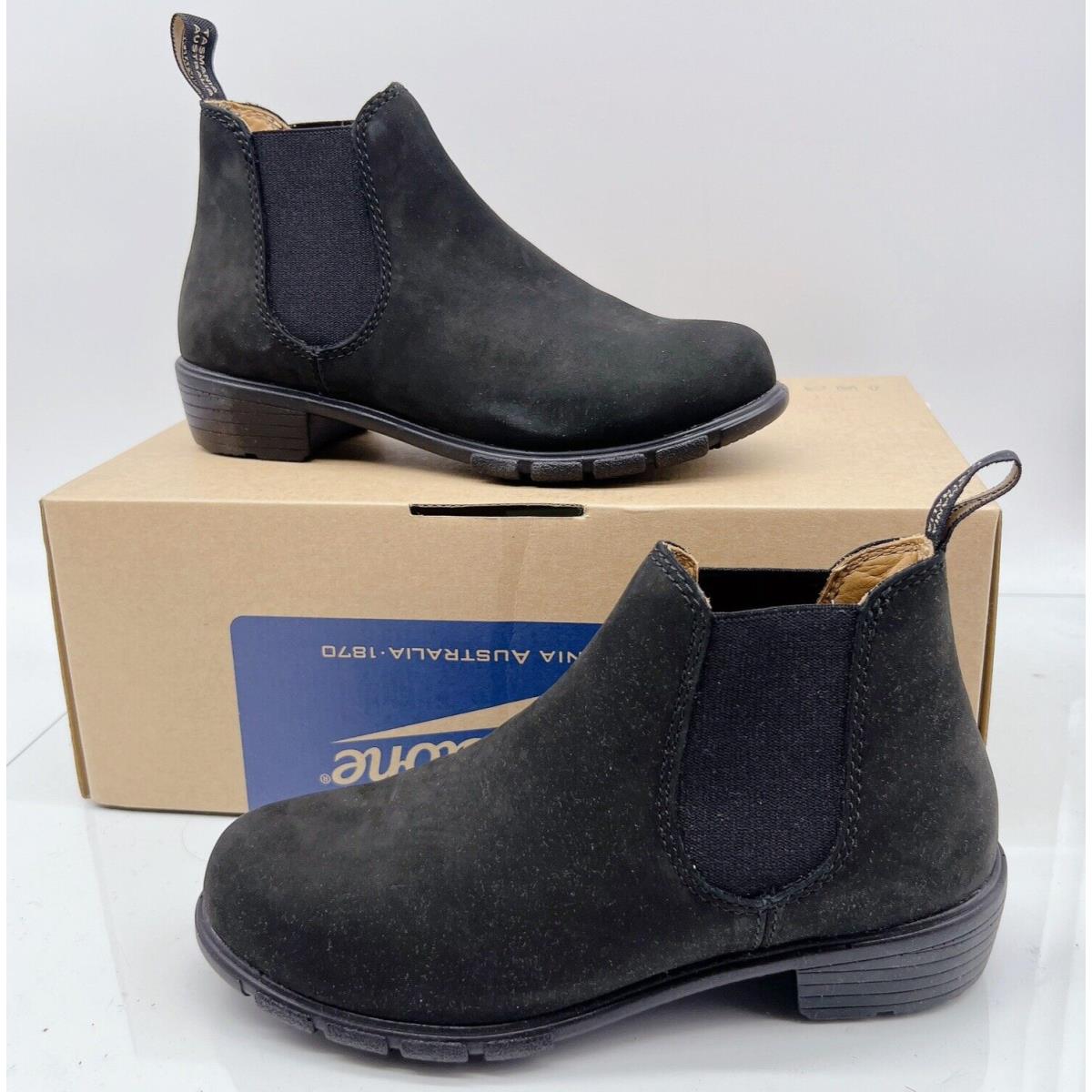 Blundstone BL 1977 Ankle Chelsea Boot Low Heel Black Nubuck Womens AU 3.5 US 6.5