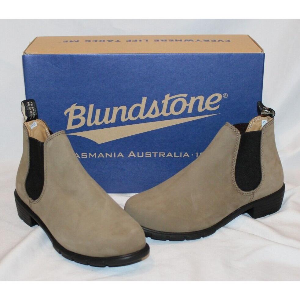 Blundstone 1974 Ankle Women Suede Stone Nubuck Heeled Chelsea Boots US 7