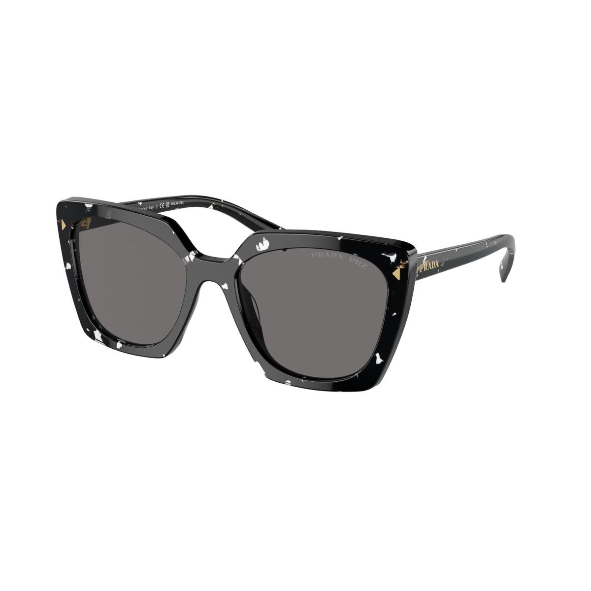 Prada PR 23ZS 15S5Z1 Black Crystal Tortoise Grey Polarized 54mm Women Sunglasses