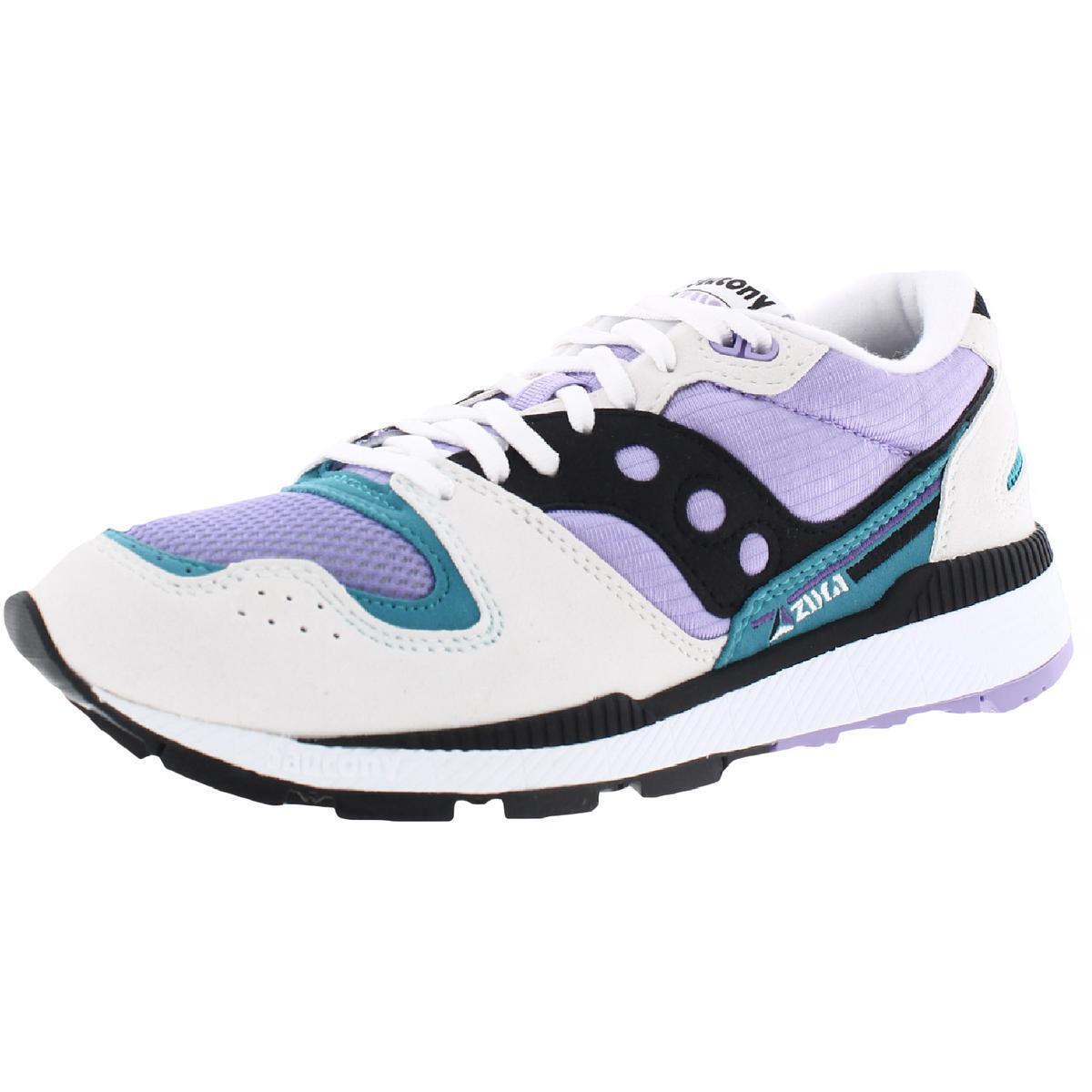 Saucony Men`s Azura Microsuede Eva Retro Inspired Athletic Fashion Sneakers - White/Violet/Capri