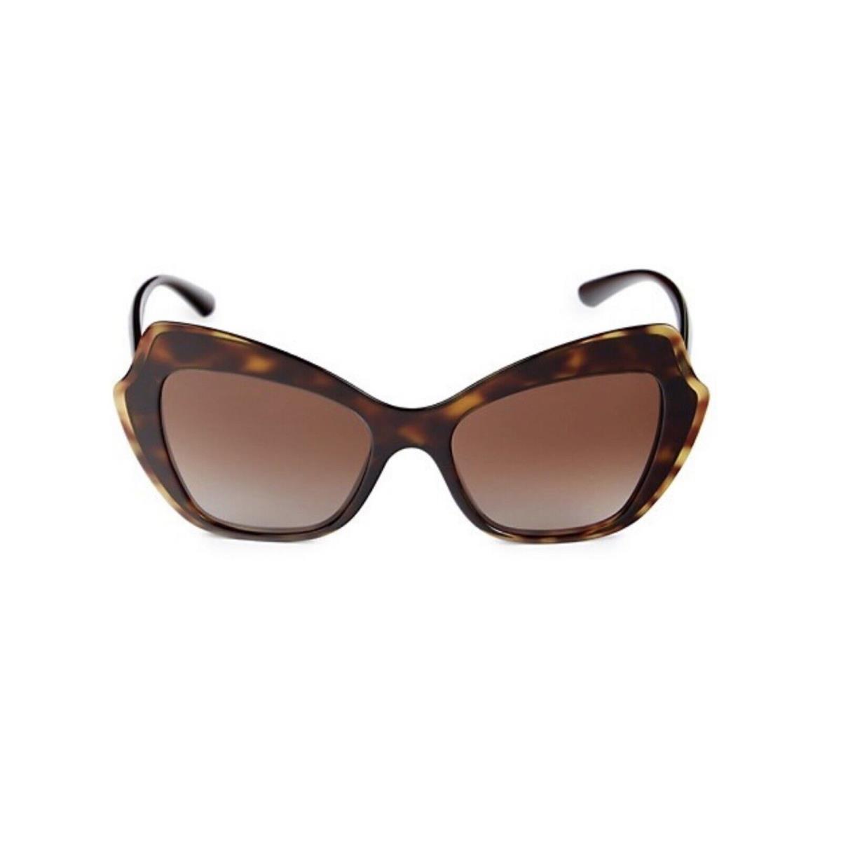 Dolce Gabbana Womens Cabana Oversized Cat Eye Havana Brown Sunglasses 52MM