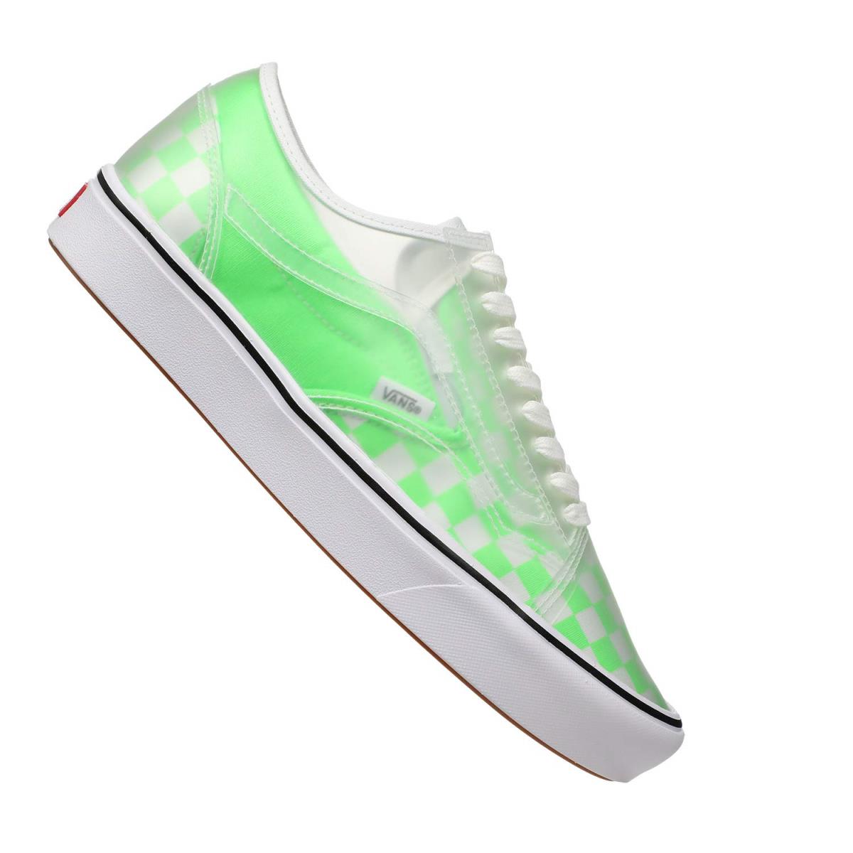 Unisex Sneakers Athletic Shoes Vans Comfycush Slip-skool Green Gecko/True White