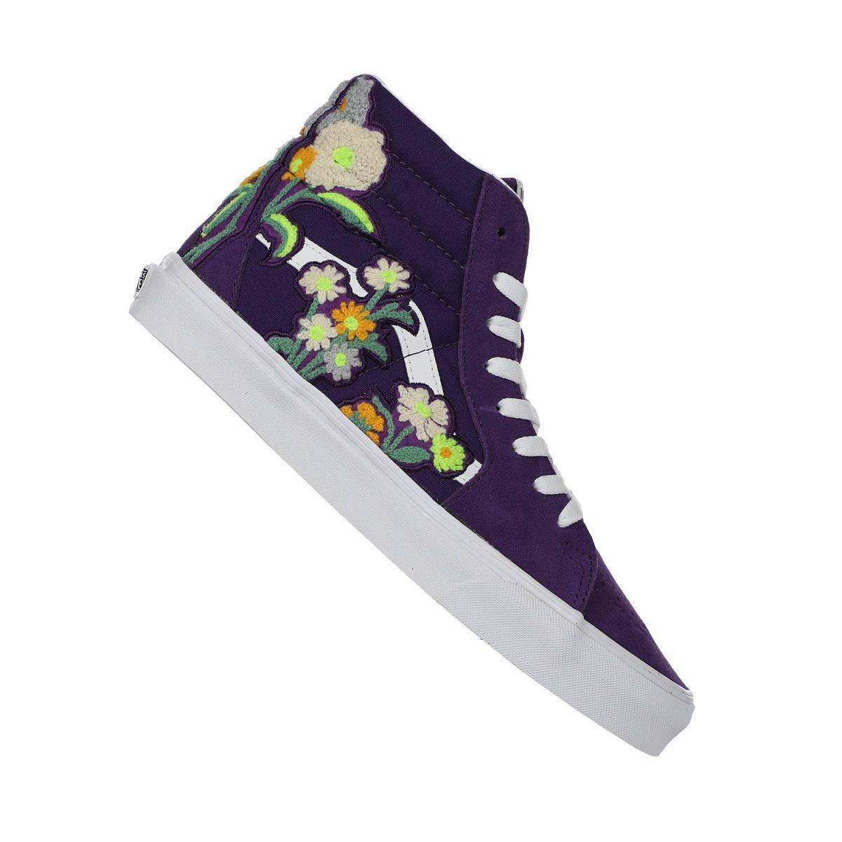 Unisex Sneakers Athletic Shoes Vans SK8-Hi Floral Chenille