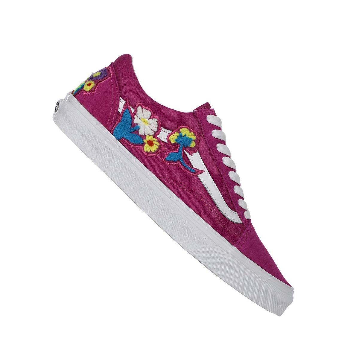 Unisex Sneakers Athletic Shoes Vans Old Skool Floral Chenille