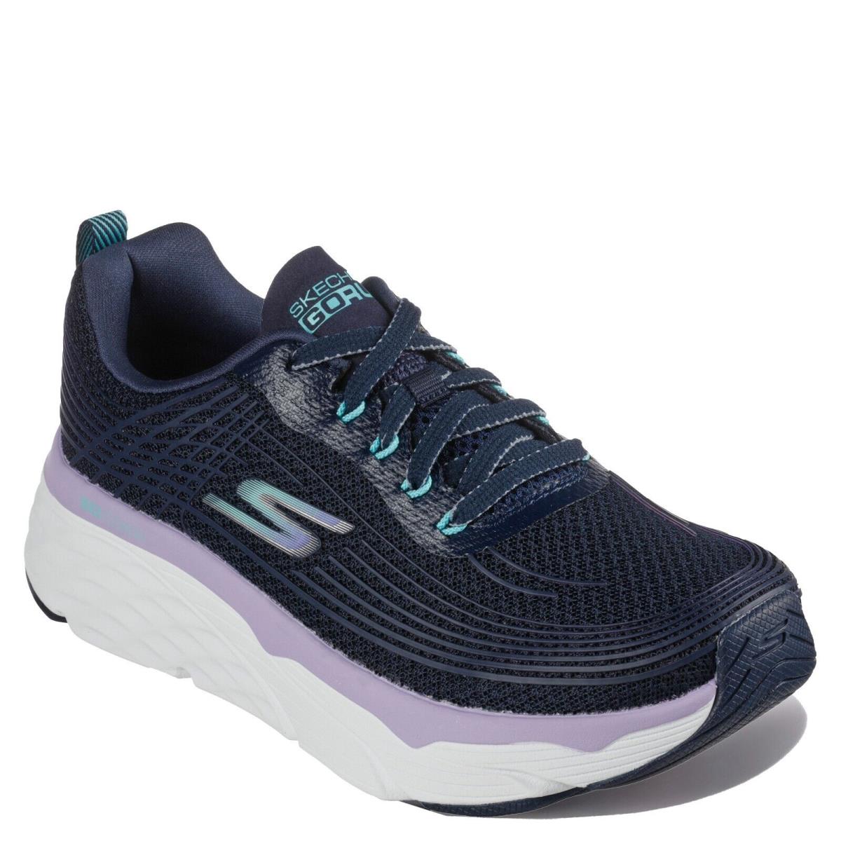 Women`s Skechers Gorun Max Cushioning Elite Sneaker - Wide Width 17693W-NVLV Na - NAVY LAVENDER