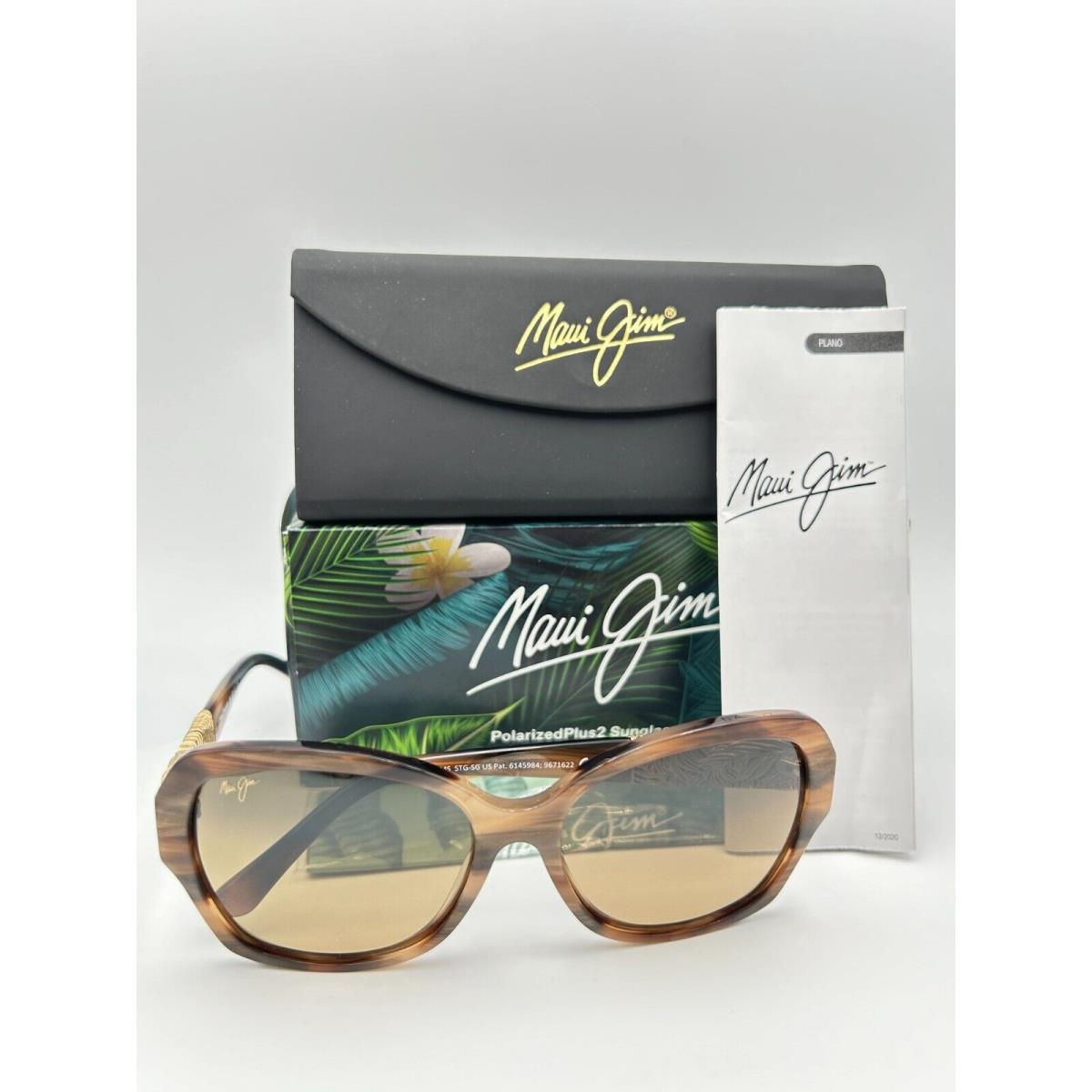 Maui Jim Polarized Sunglasses MJ530 93 Swaying Palms Brown Pearl 24K Gold Bronze