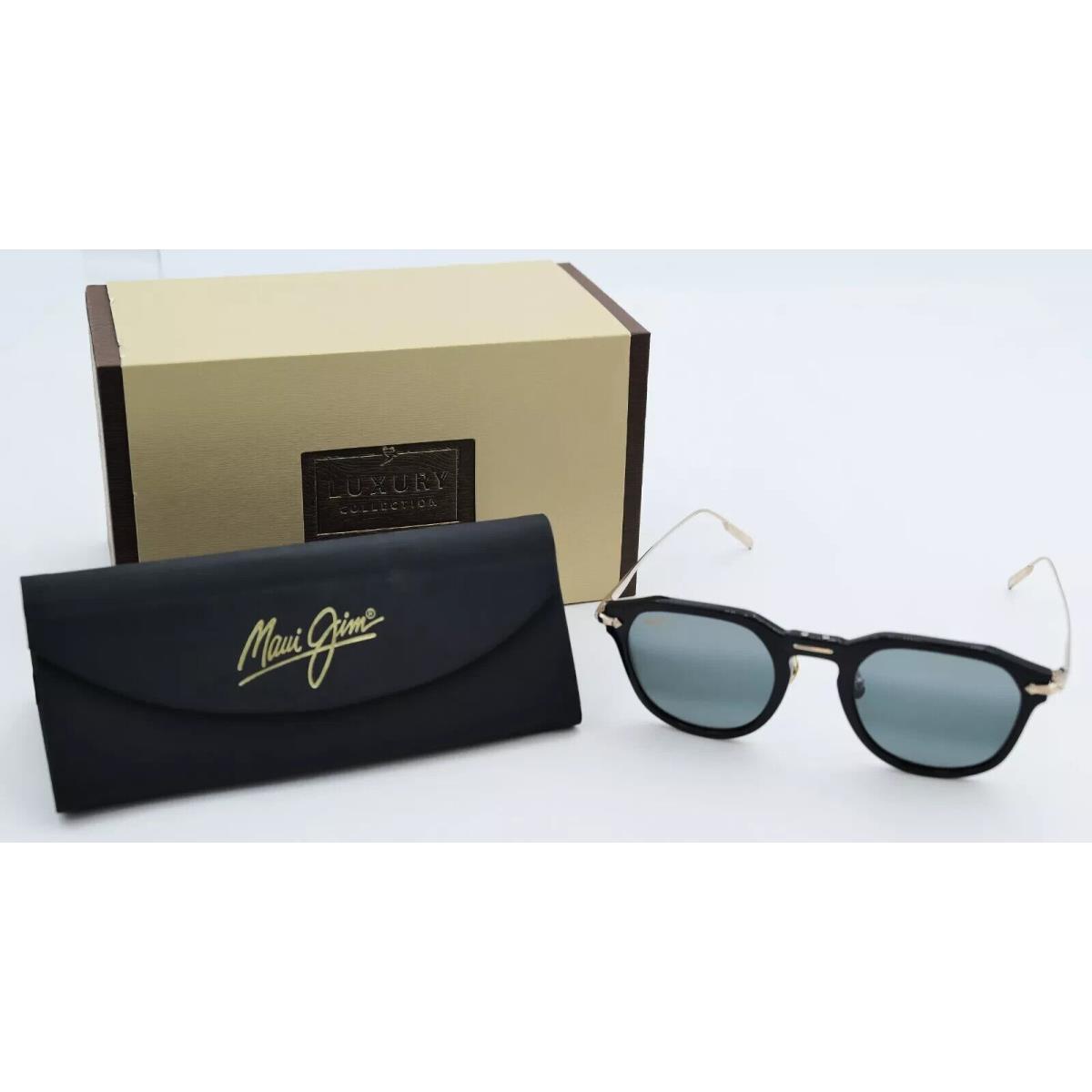 Maui Jim Alika Luxury 837-02 Black Gold Polarized Titanium Frame Sunglasses