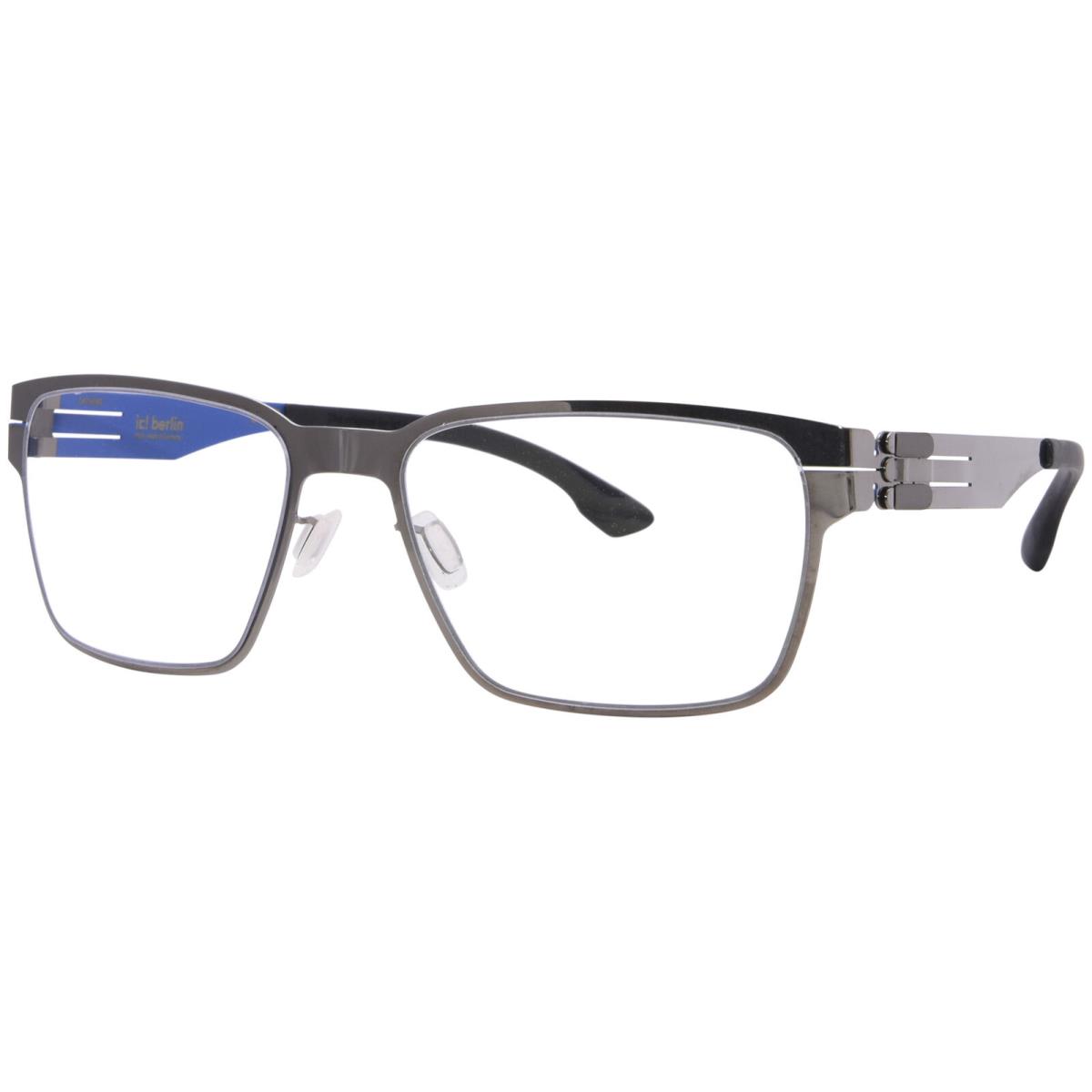 Ic Berlin Oscar Eyeglasses Men`s Shiny Graphite/ultra Blue/black Full Rim 56mm