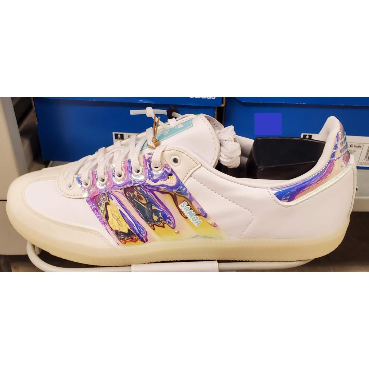 Men`s Adidas Originals Samba OG GX1024 Footwear White Pulse Yellow Pulse Aqua