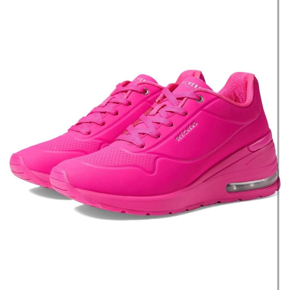 Women`s Skechers Street Uno Neon Nights Sneaker 155402-HTPK Hot Pink Synthetic/6 - Hot Pink