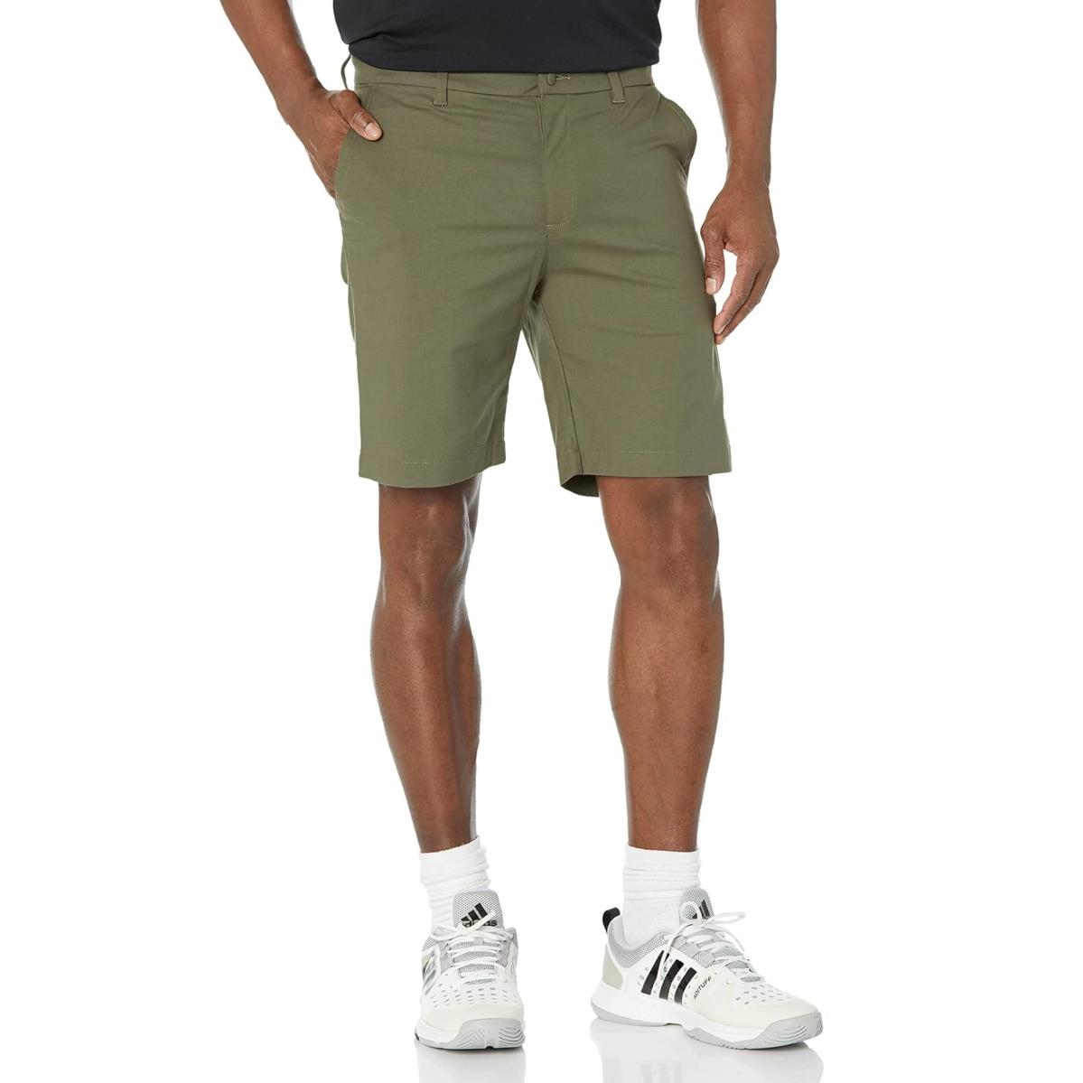 Man`s Shorts Adidas Golf Go-to 9 Golf Shorts Olive Strata