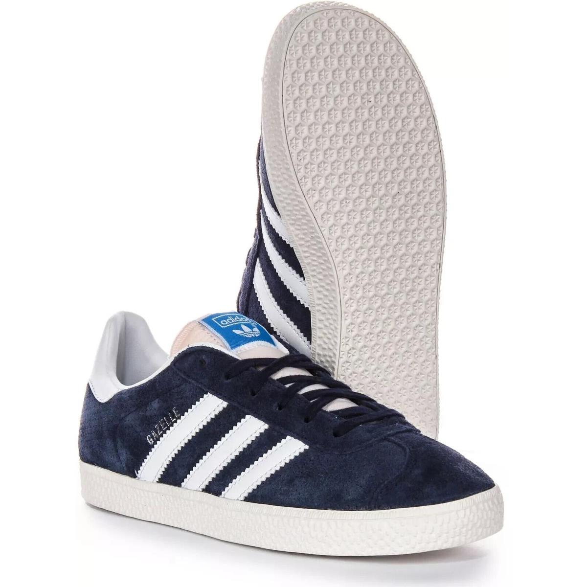 Adidas Originals Gazelle J Youth Sizes Night Indigo White Shoes Sneakers IG1695 - Night Indigo / Cloud White / Core White