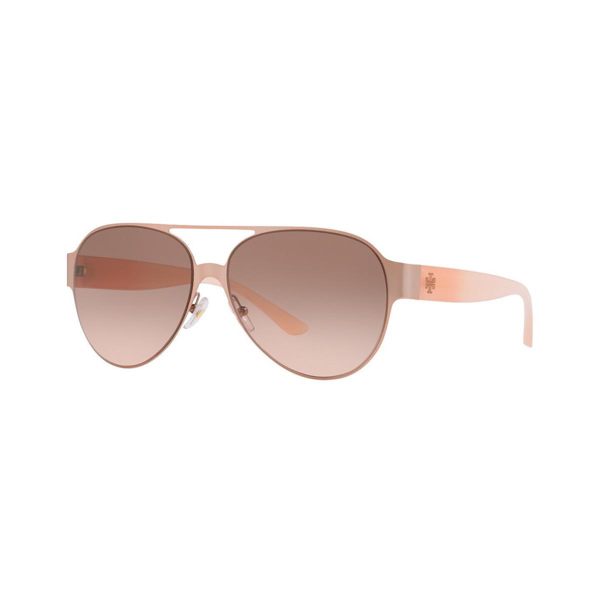 Tory Burch Womens Rose Gold Pink Gradient Pilot Sunglasses TY6066 325411 58