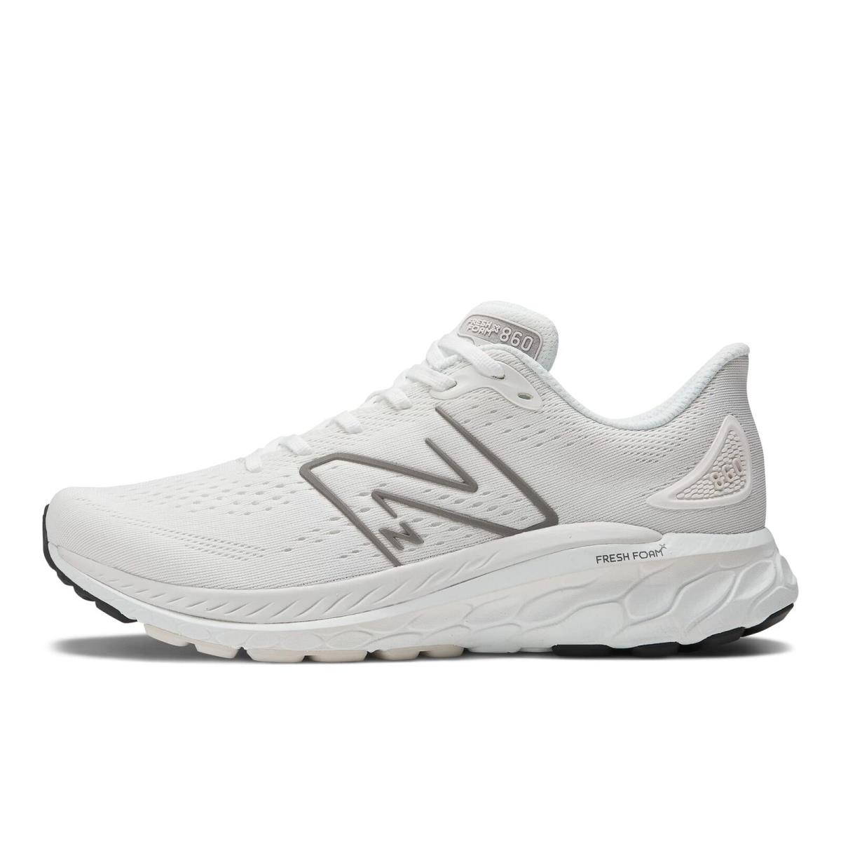 New Balance Men`s Fresh Foam 860 V13 Running Shoe White/dark Silver Metallic 1