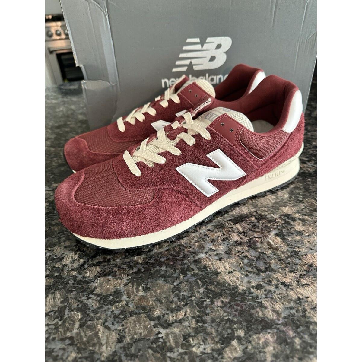 New Balance 574 U574RBK 610 Men`s Women`s Sz 13 Classic Crimson White Angora