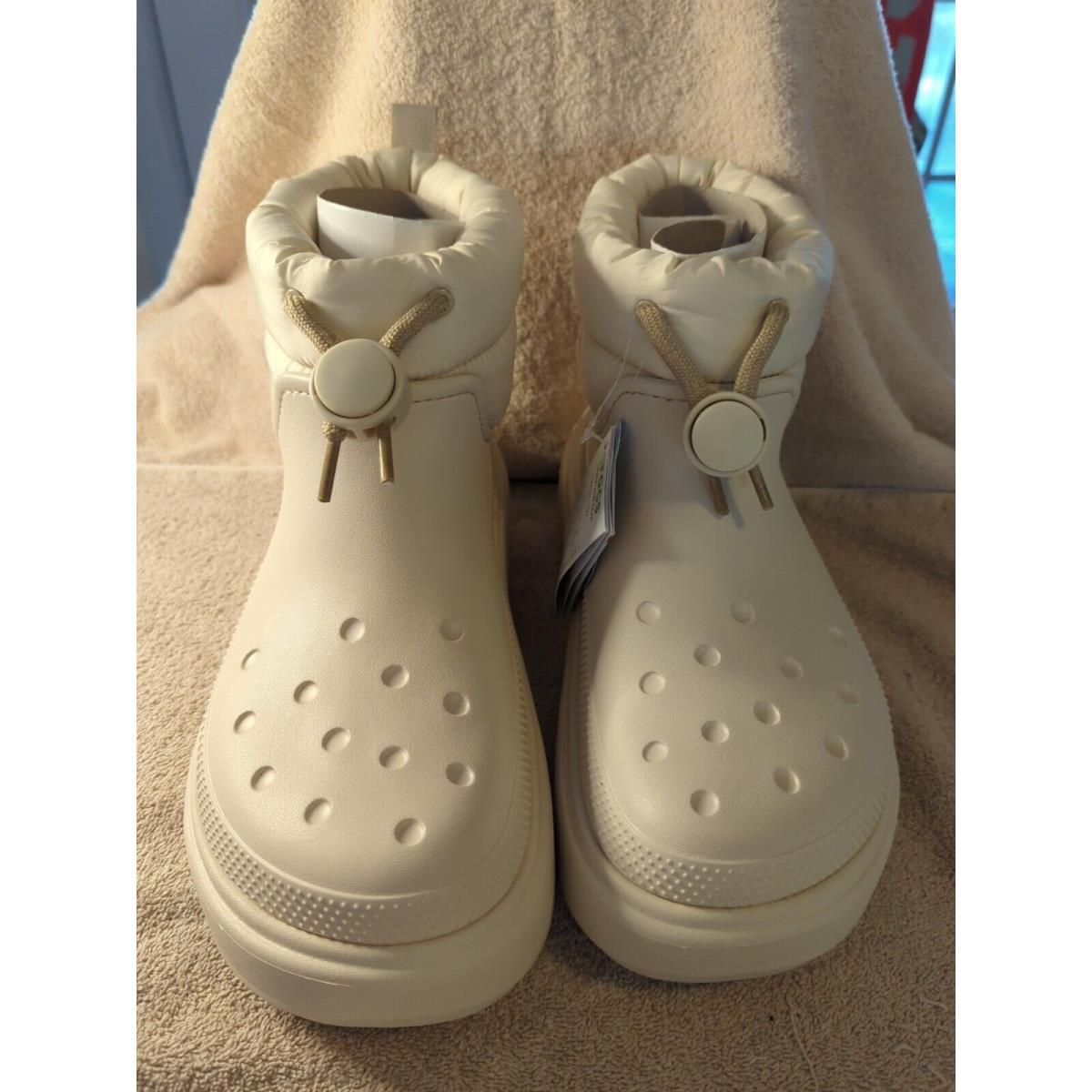 Crocs Stomp Puff Boots Stucco Snow Winter Shoes 209324-160 Rare Mens 10 W 12