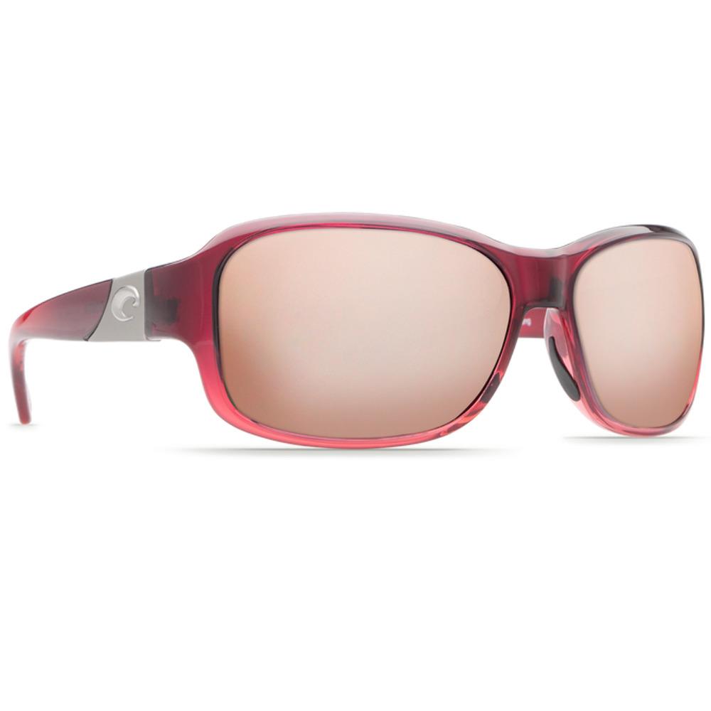 Costa Inlet Polarized Sunglasses Pomegranate Fade Frame Copper Silver Mirror Lens