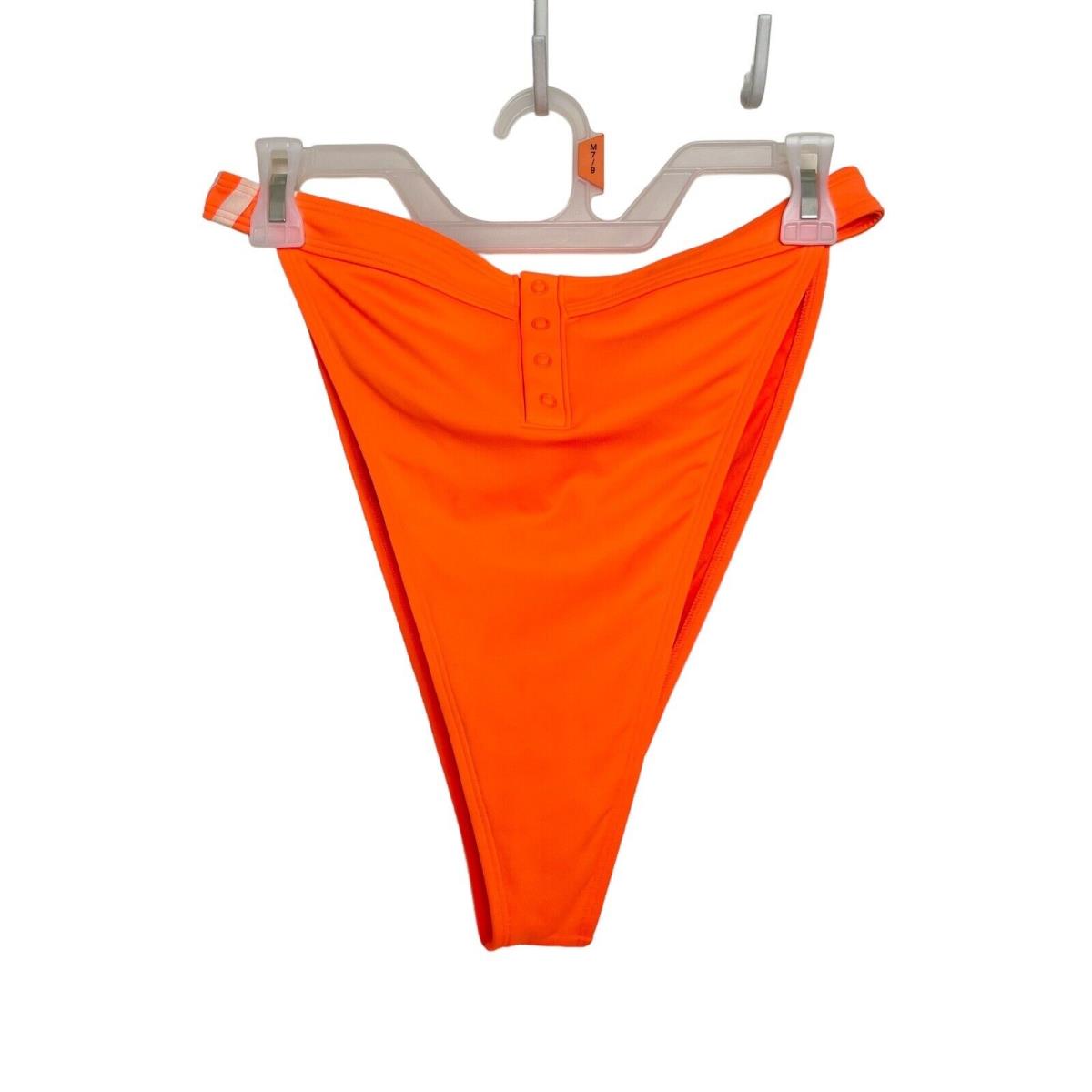 Adidas + Ivy Park Womens Plus Sz 1X Swim Bottom Solar Neon Orange Bikini Snap