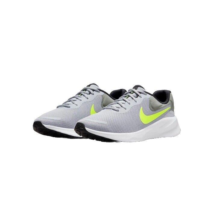 Men Nike Revolution 7 Athletic Shoes Wolf Grey/volt/smoke Grey FB2207-002 - Wolf Grey/Volt/Smoke Grey