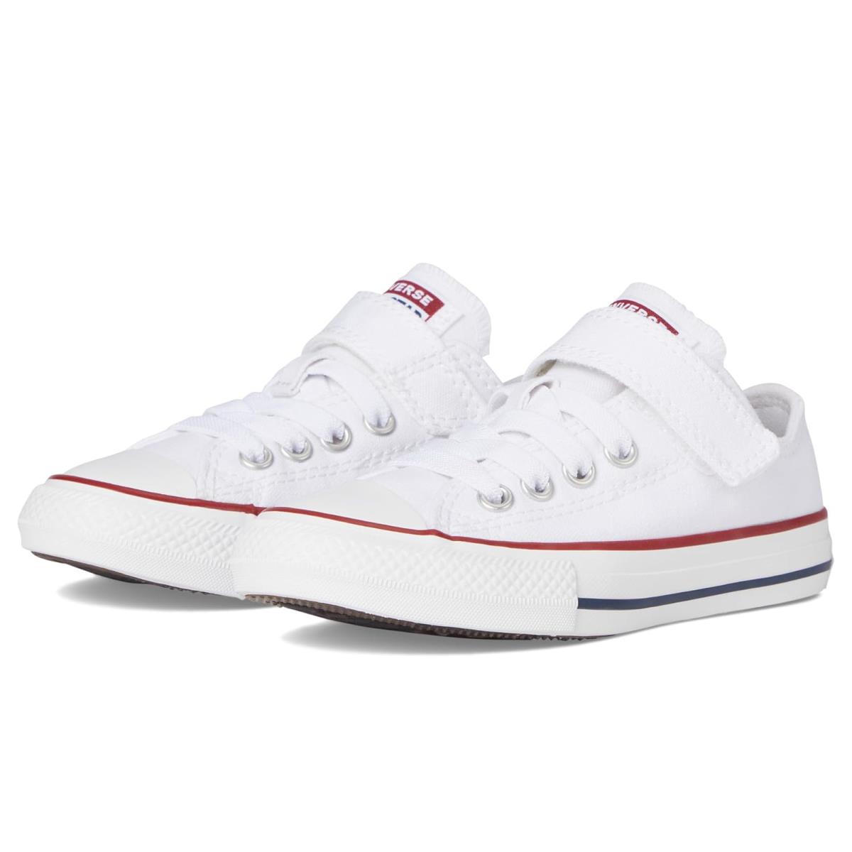 Boy`s Shoes Converse Kids Chuck Taylor All Star 1V Easy-on Little Kid White/White/Natural 2