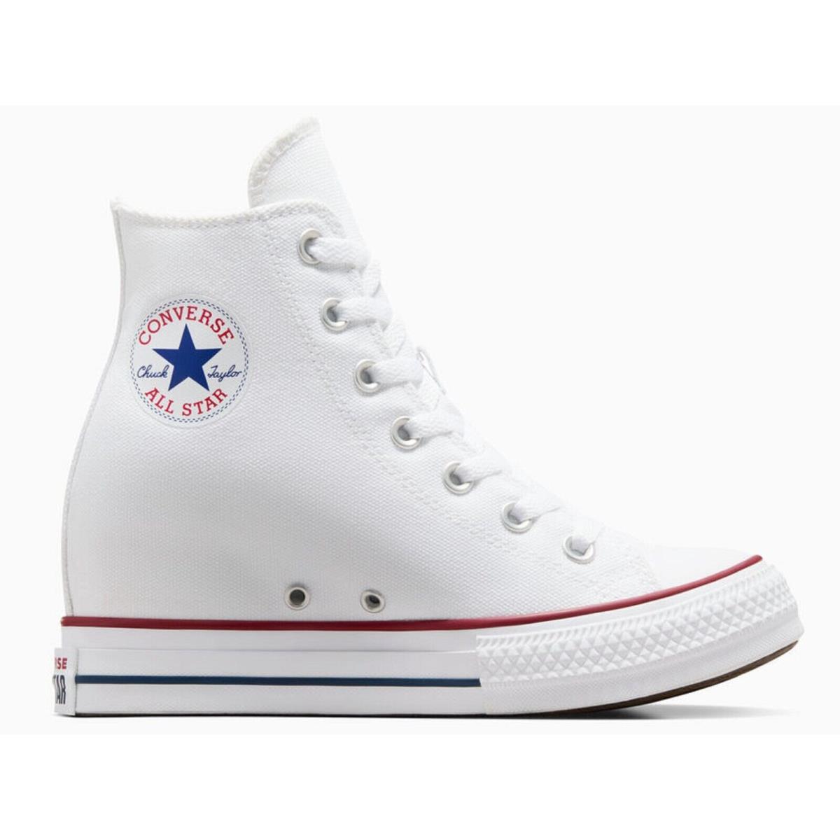 Converse Women`s Chuck Taylor All Star Wedge Platform Exlusive Model Hidden Heel White