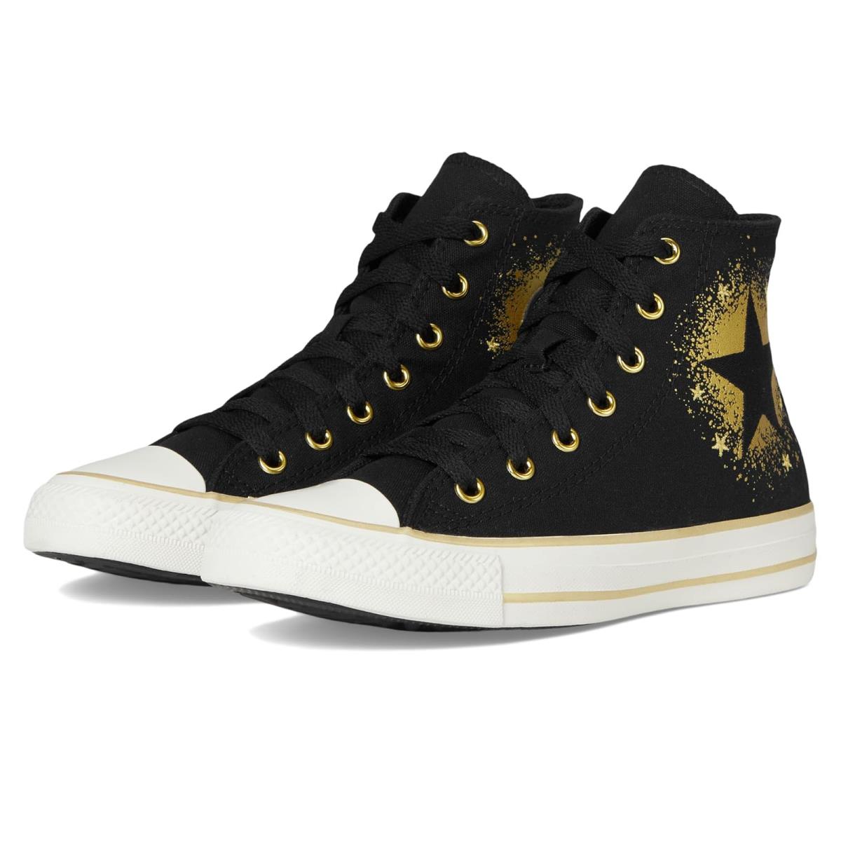 Boy`s Shoes Converse Kids Chuck Taylor All Star Big Kid Black/Gold/White