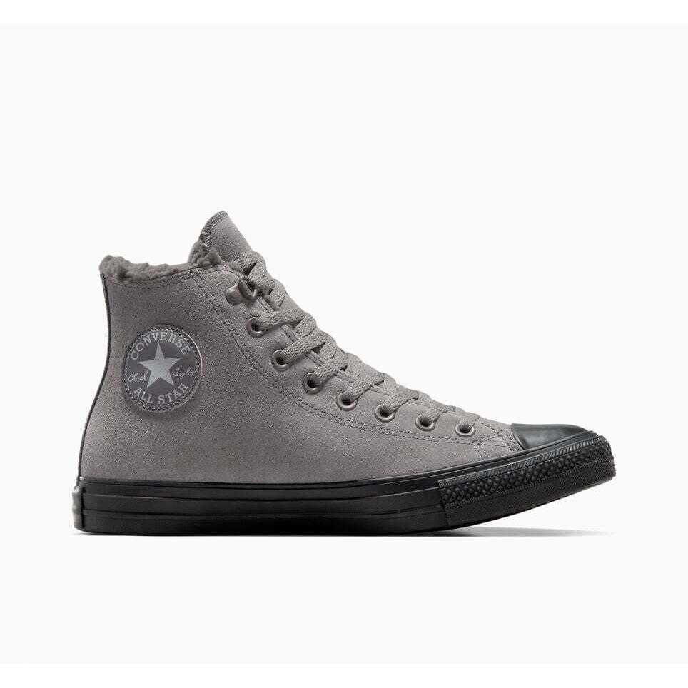 Converse Men`s Chuck Taylor All Star Suede Fur Shearling Lining Ortholite Insole Gray